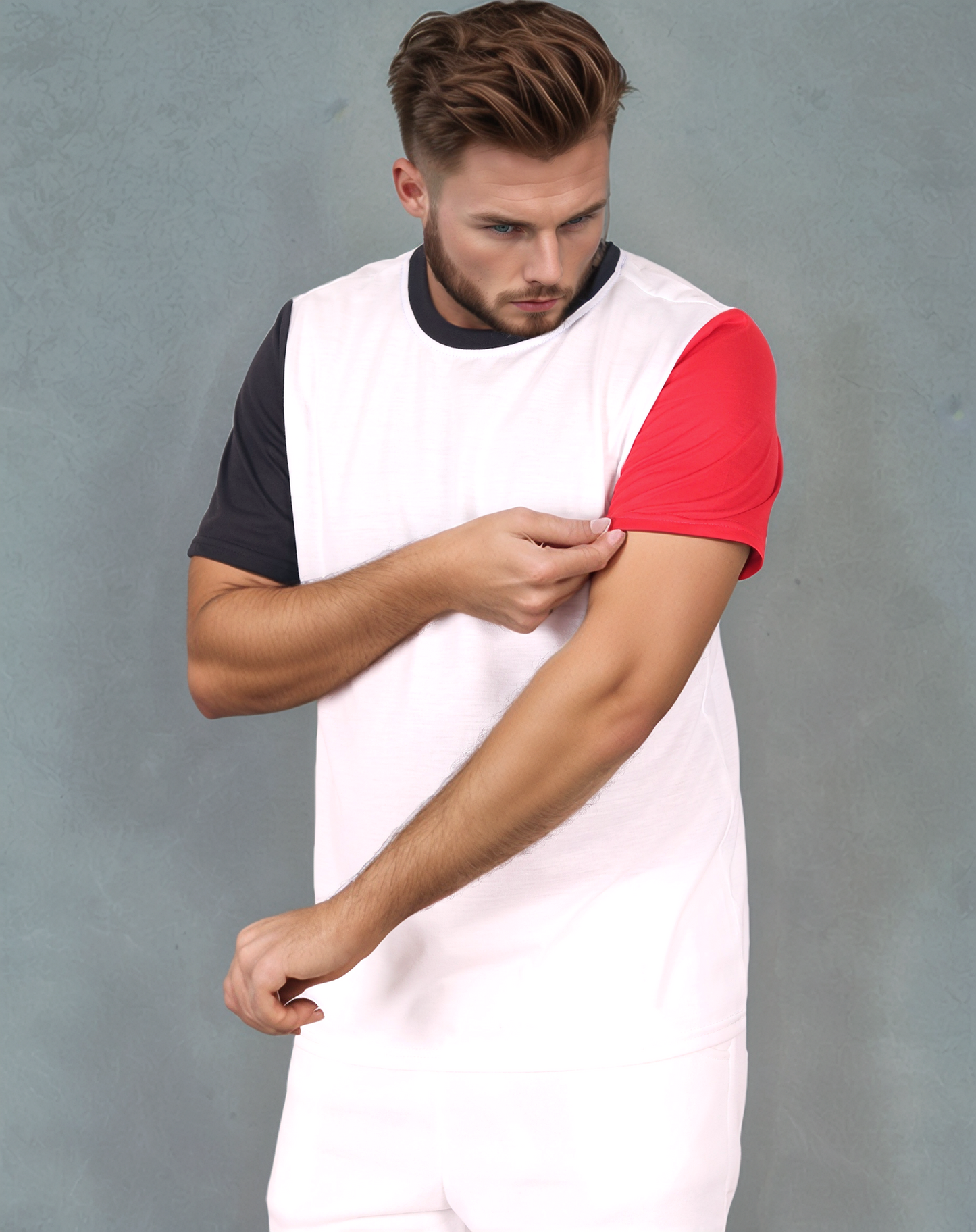 Men’s 2-piece Short Set Crew neck T-Shirt with Matching Cargo Shorts