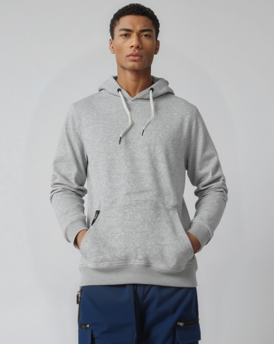 Men’s Solid Color Full Sleeves Spring Wear Pullover Hoodie