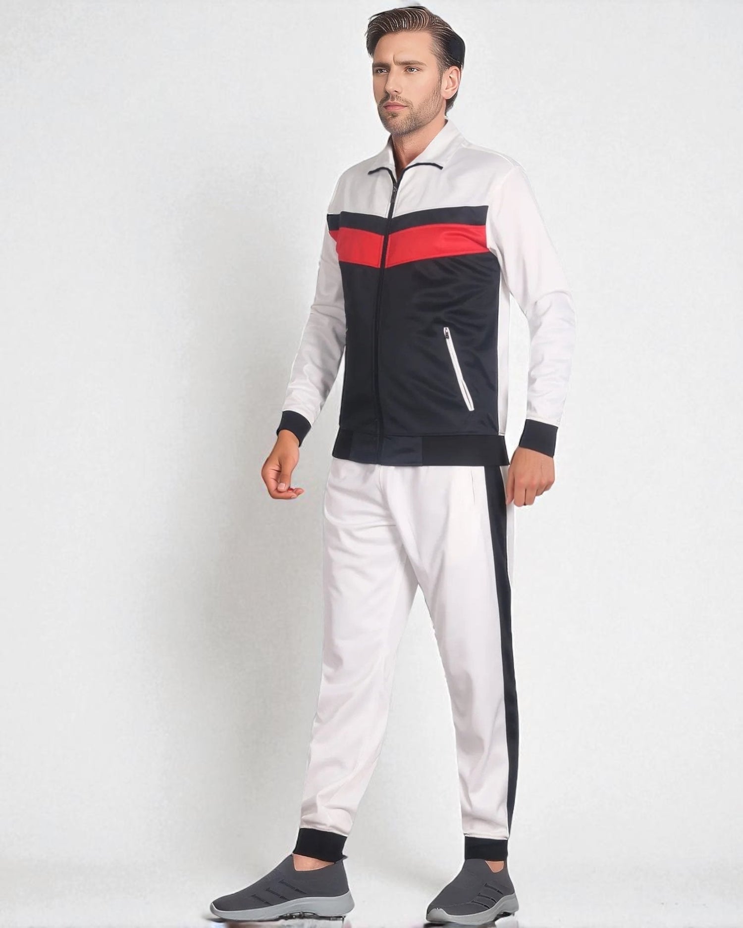 Men's Active Daily wear Tracksuit Jogger Track Jacket & Track Pants Jogging Suit
