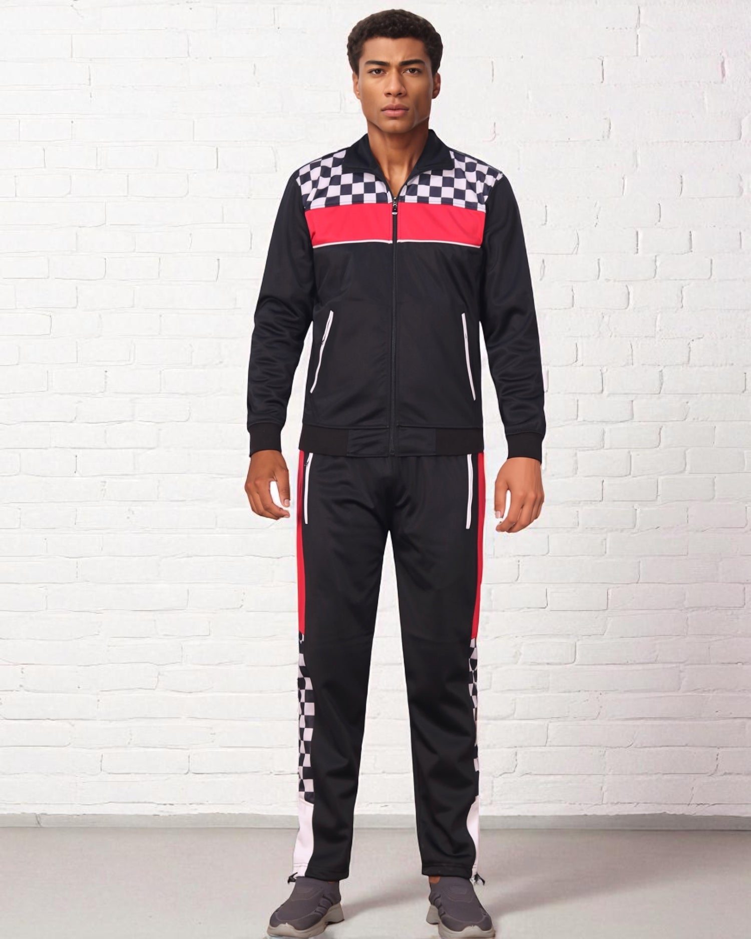 Men’s Tracksuit Traditional Checker Boxed Track jacket & Track pants