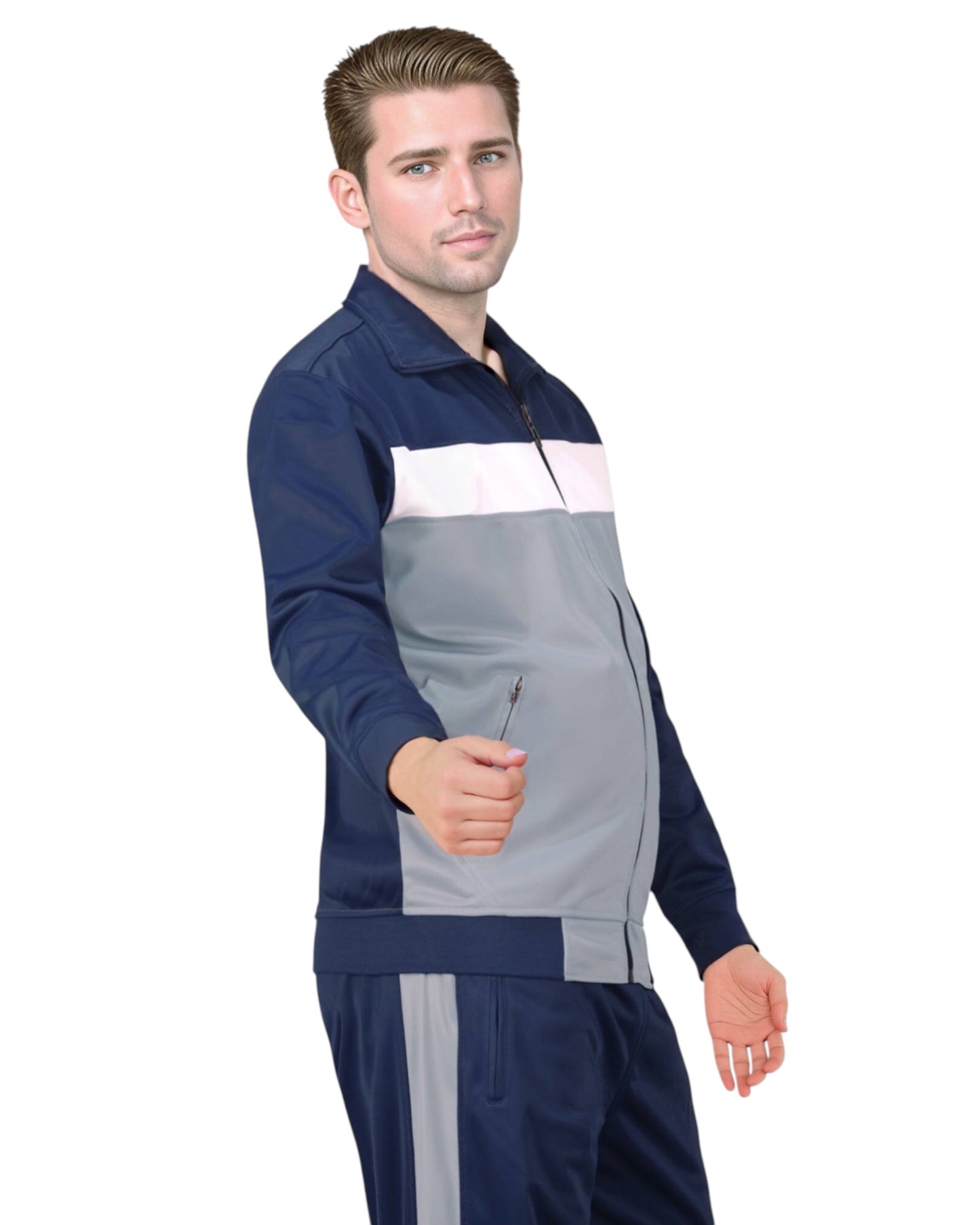 Men’s 2-Piece Tracksuit Traditional Coral Blocks Active Track Jacket and Track pants Outfit