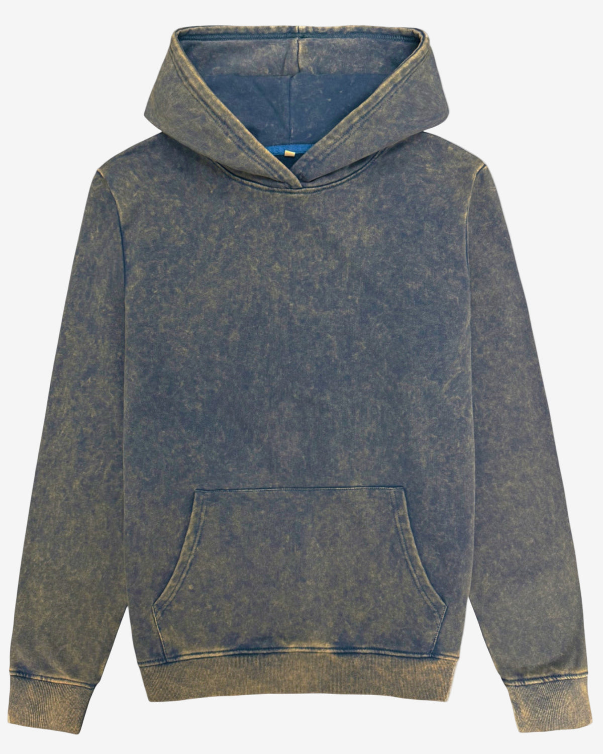 Blue men’s 100% Cotton 450 GSM vintage acid wash hoodie