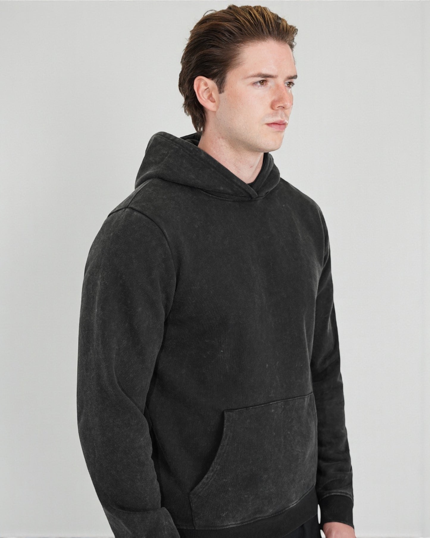 Men’s Vintage Acid Wash Pullover Hoodie – Ultra-Soft 450 GSM