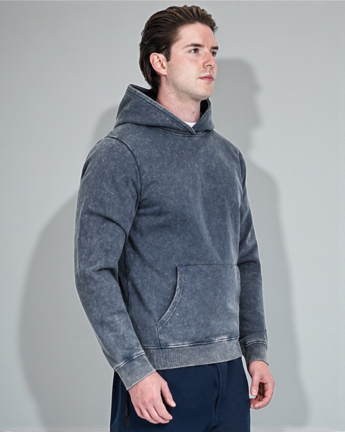 Men’s Vintage Acid Wash Pullover Hoodie – Ultra-Soft 450 GSM