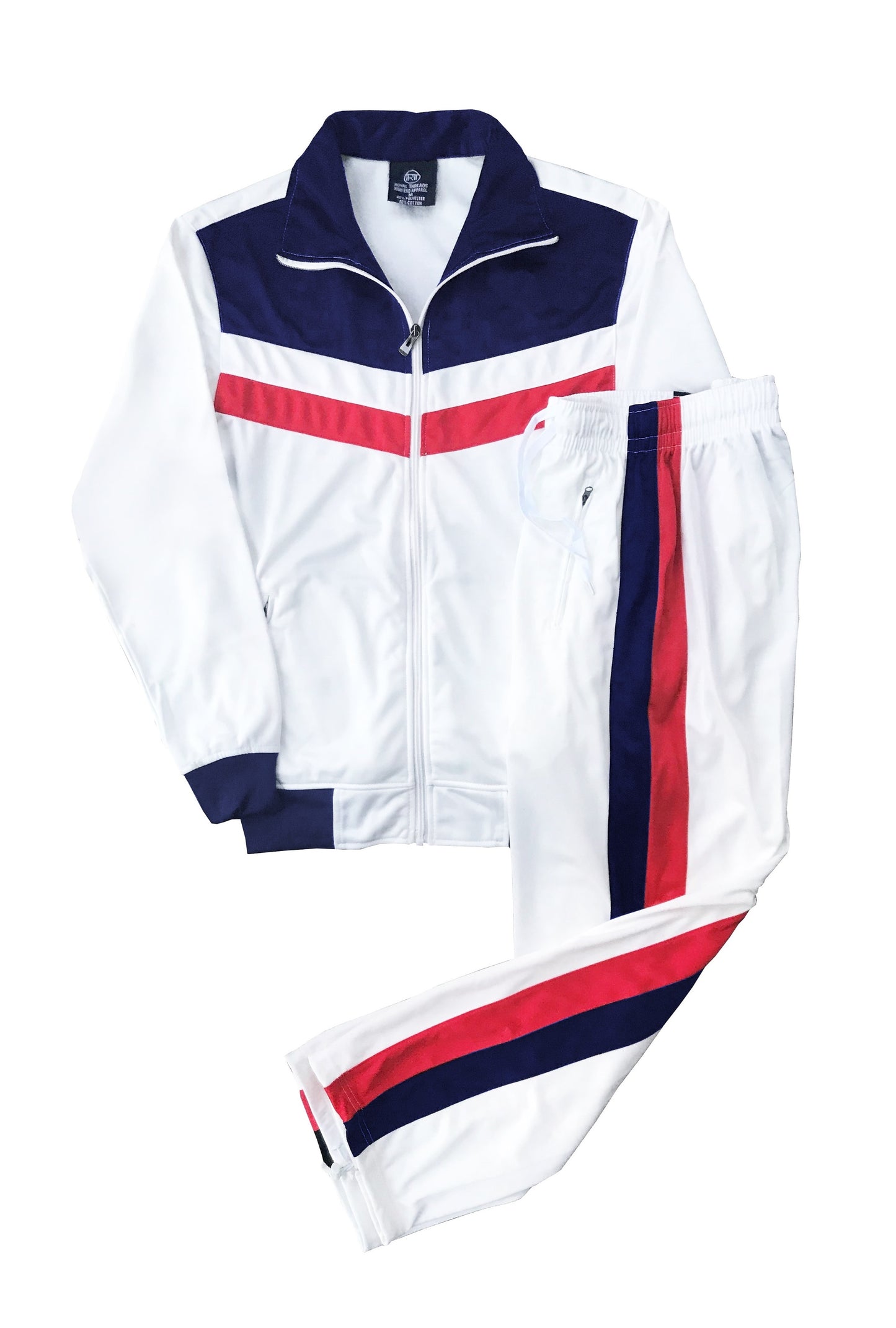 Men's Tracksuit Warm-Up 2-piece Retro Style Track Jacket & Pants Matching Set