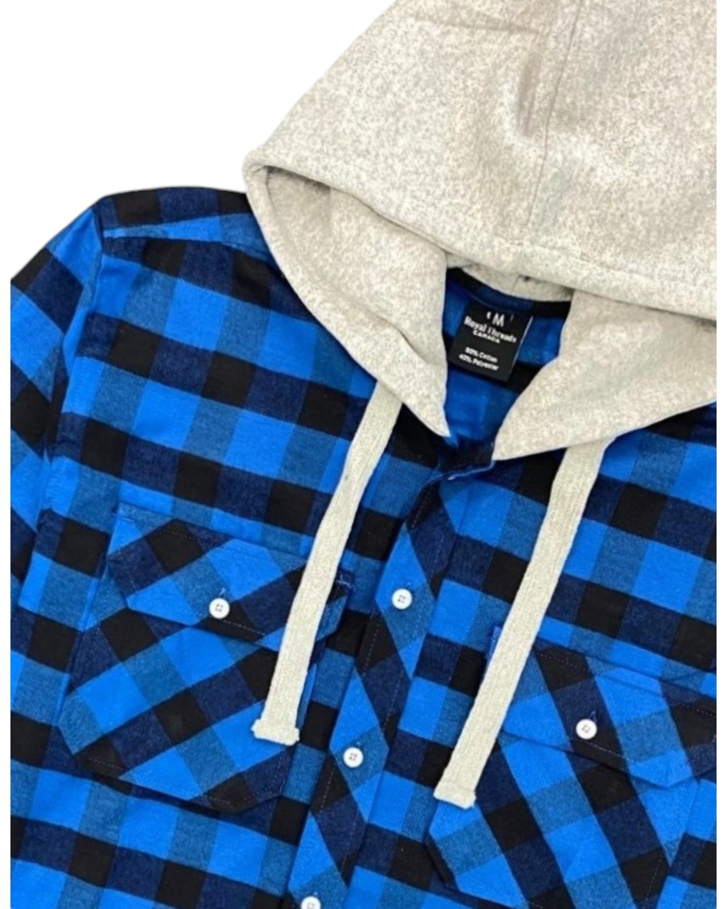 Men’s Soft flannel Shirt Long Sleeve with Hood