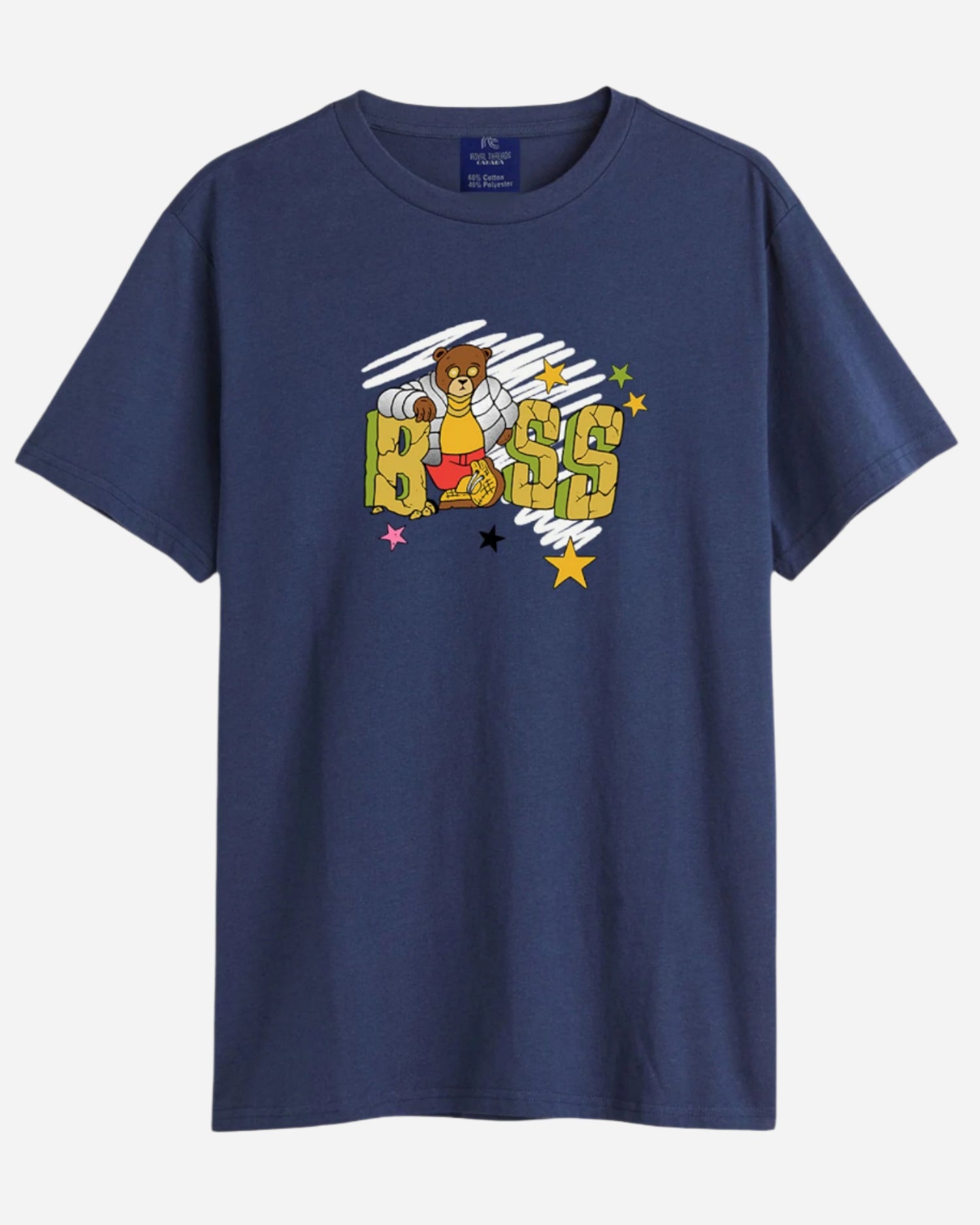 Men's Boss Bear Graphic Printed Cotton T-shirt