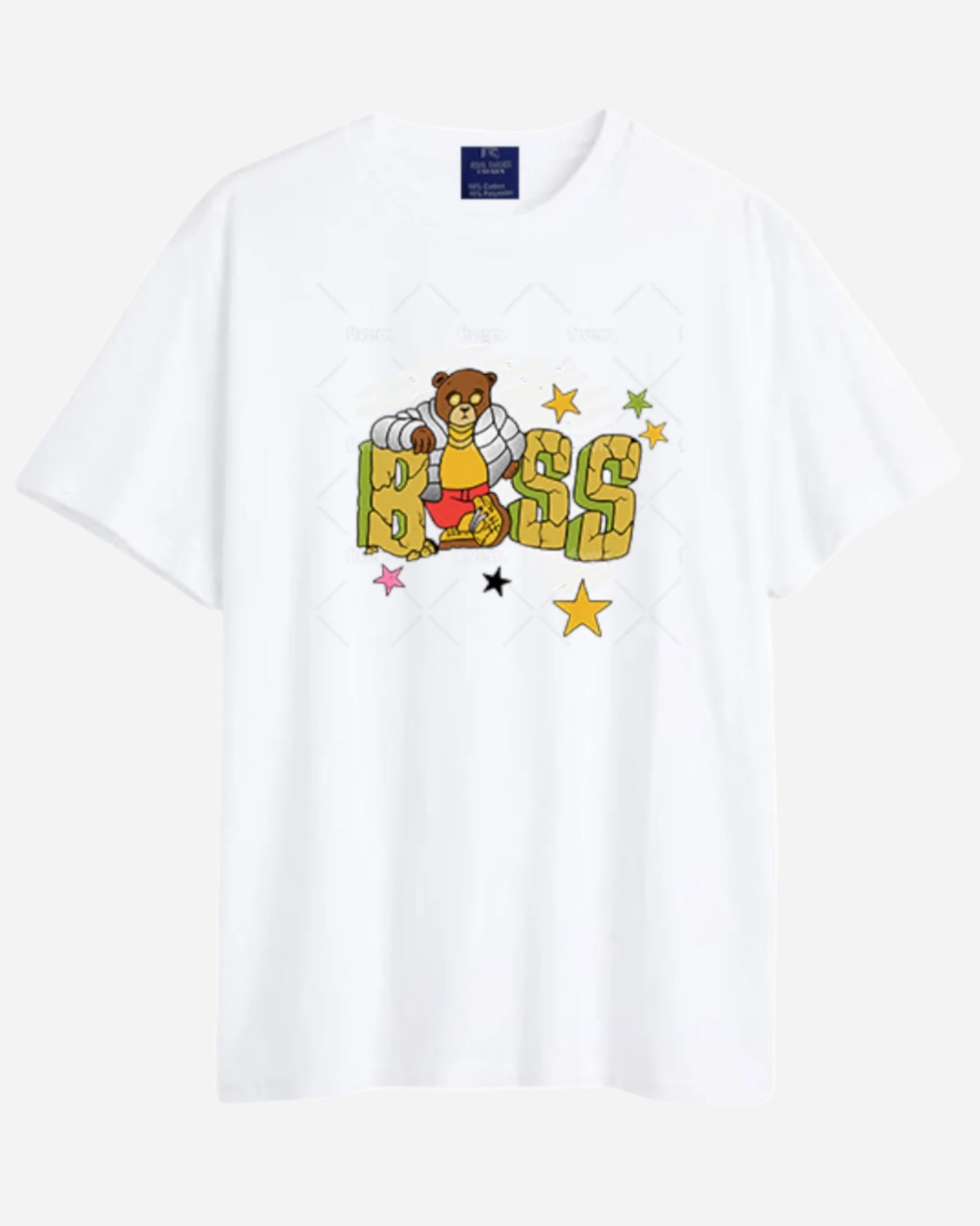 Men's Boss Bear Graphic Printed Cotton T-shirt