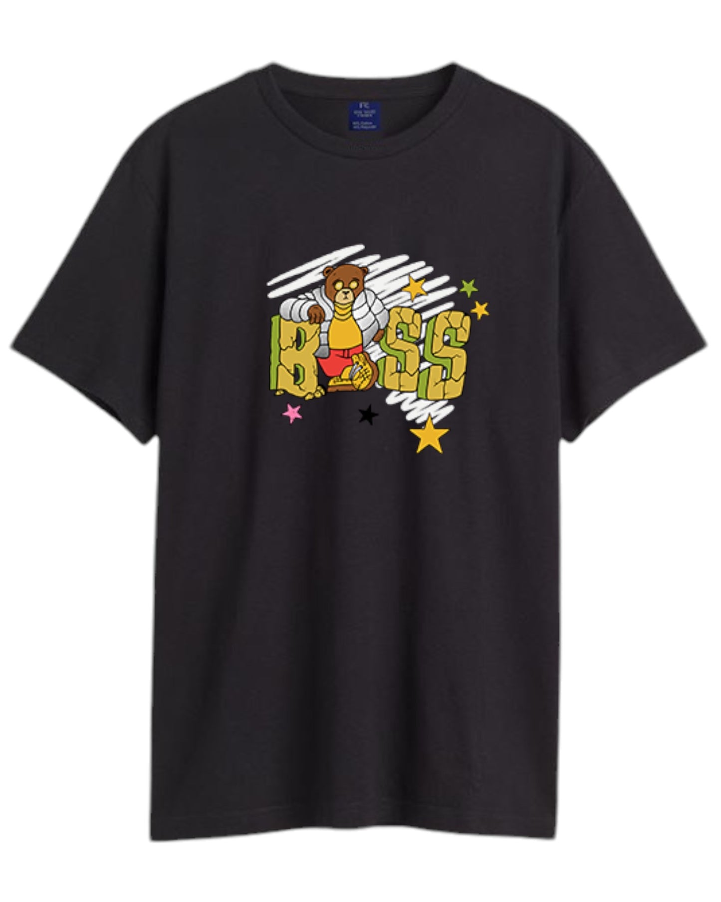 Men's Boss Bear Graphic Printed Cotton T-shirt