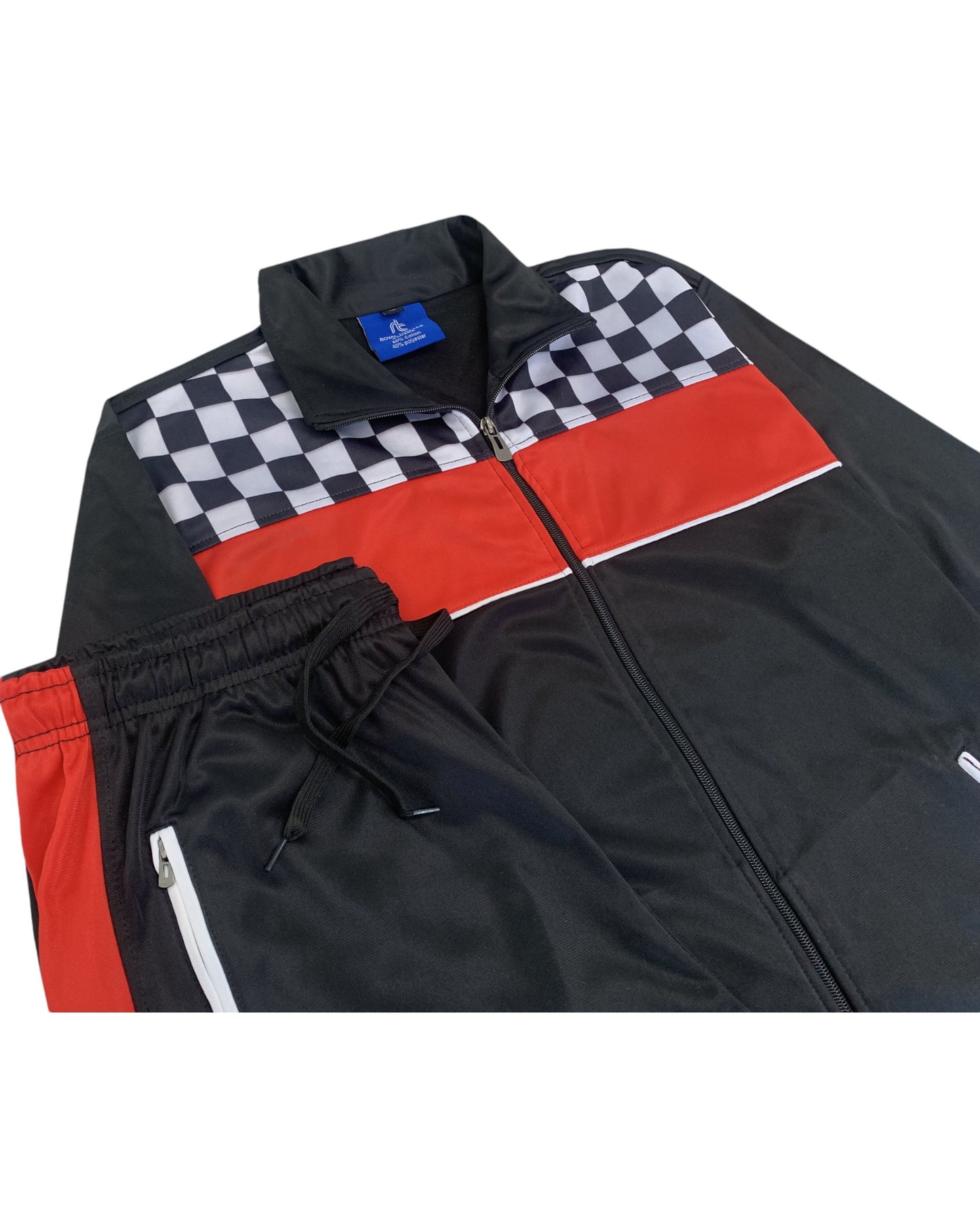 Plaid Checker Style Jogger Tracksuit For Men