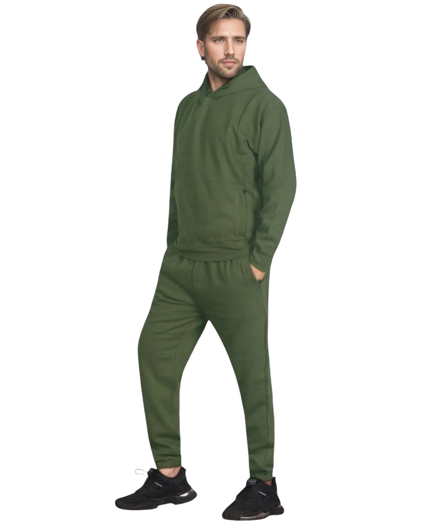 Men’s 2-Piece Classic Fleece Suit Pullover Hoodie Heavy Quality Fleece with Sweatpants