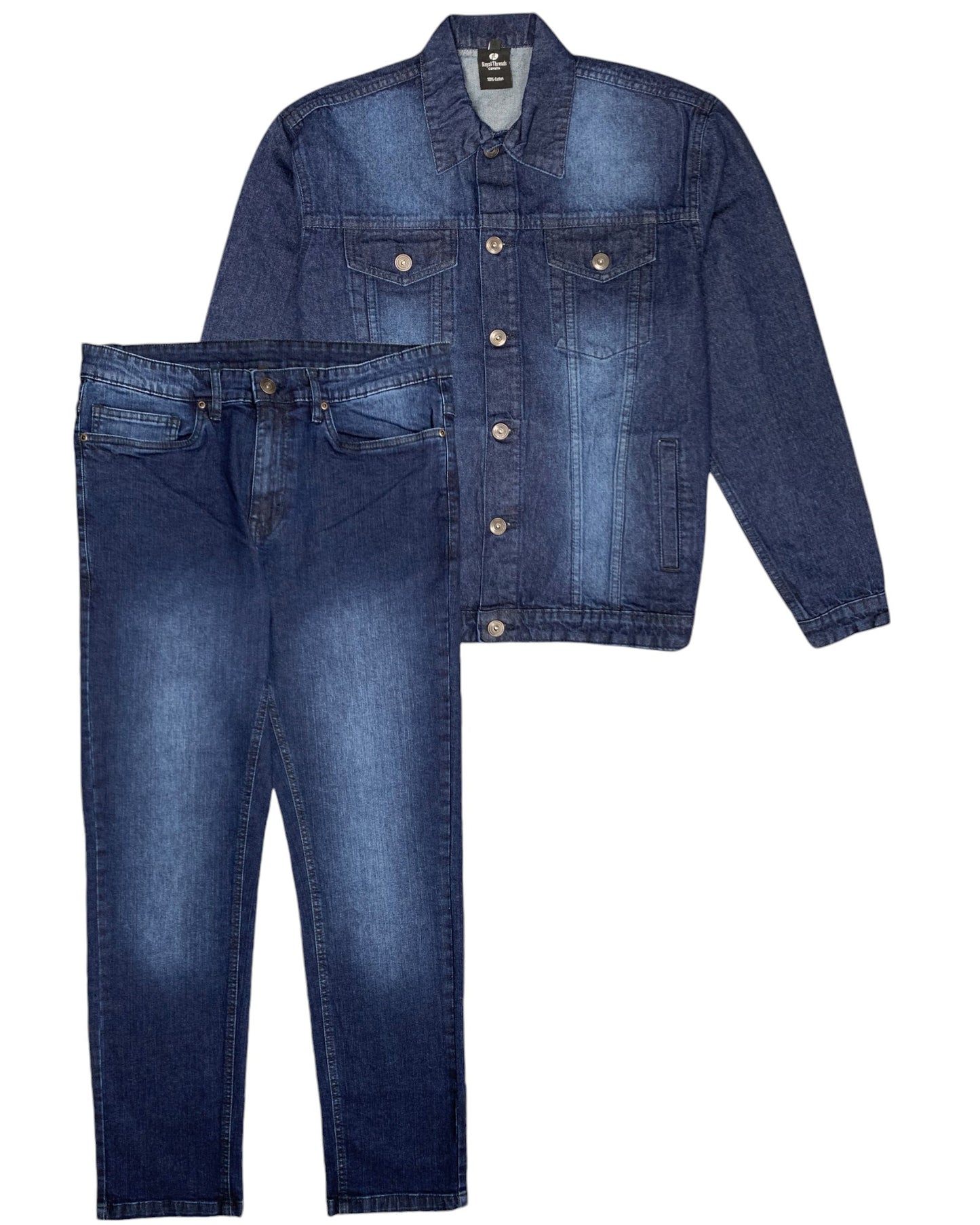 Men's Denim Classic Jean Suit 2-Piece Outfit Jacket & Pants