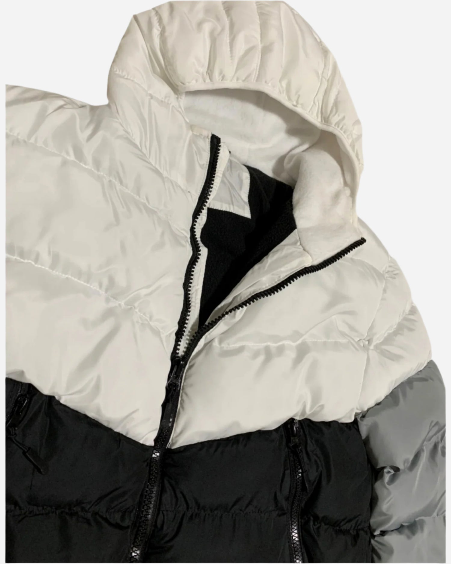 Men Heavy Winter Jacket Color-Block Fleece Insulated with Hood