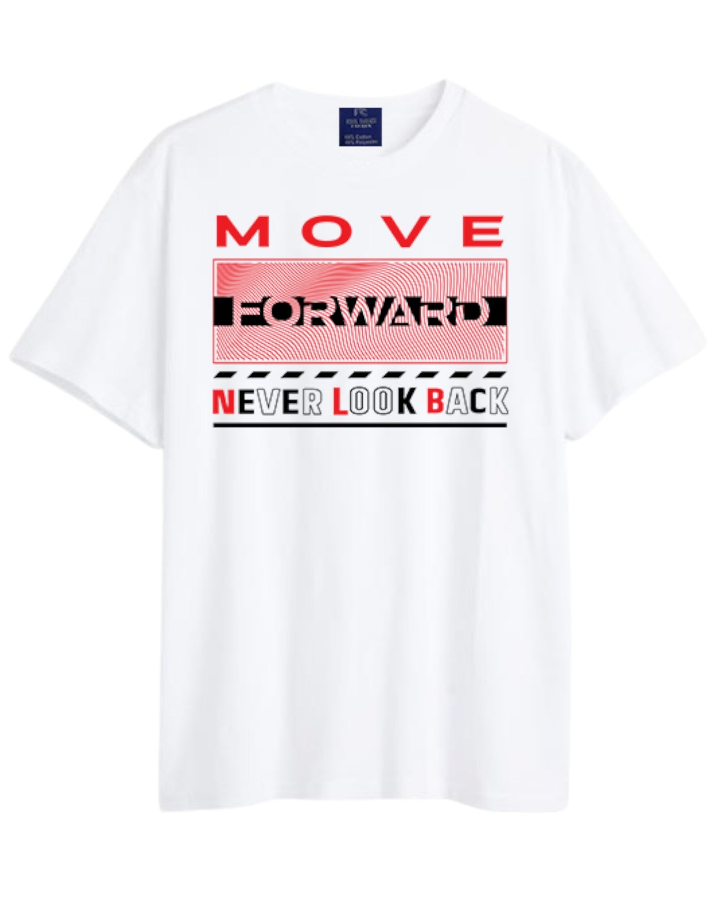 Move Forward Quote Printed Cotton Tshirt for Men