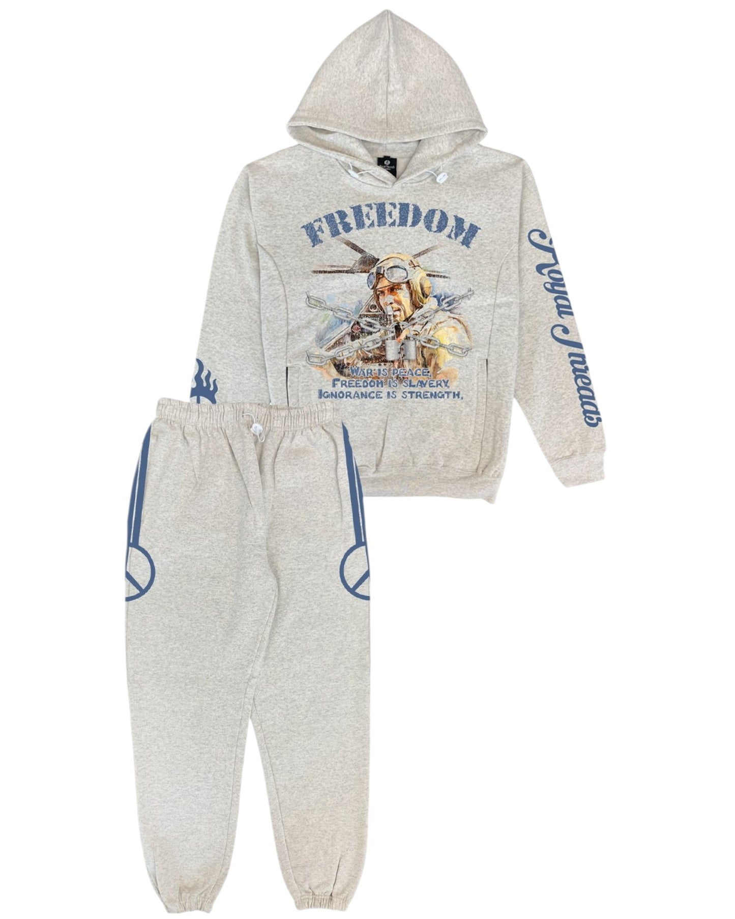 Men's 2-Piece Freedom Graphic Printed Hoodie Sweatsuit & Sweatpants