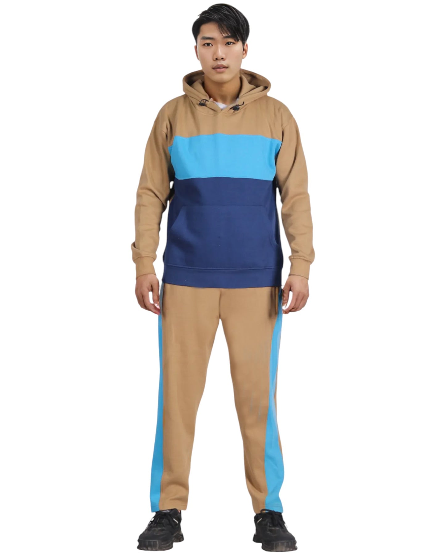 Men’s 2-piece Heavy Duty & matching Sweatpants Pullover Hoodie suit with stand