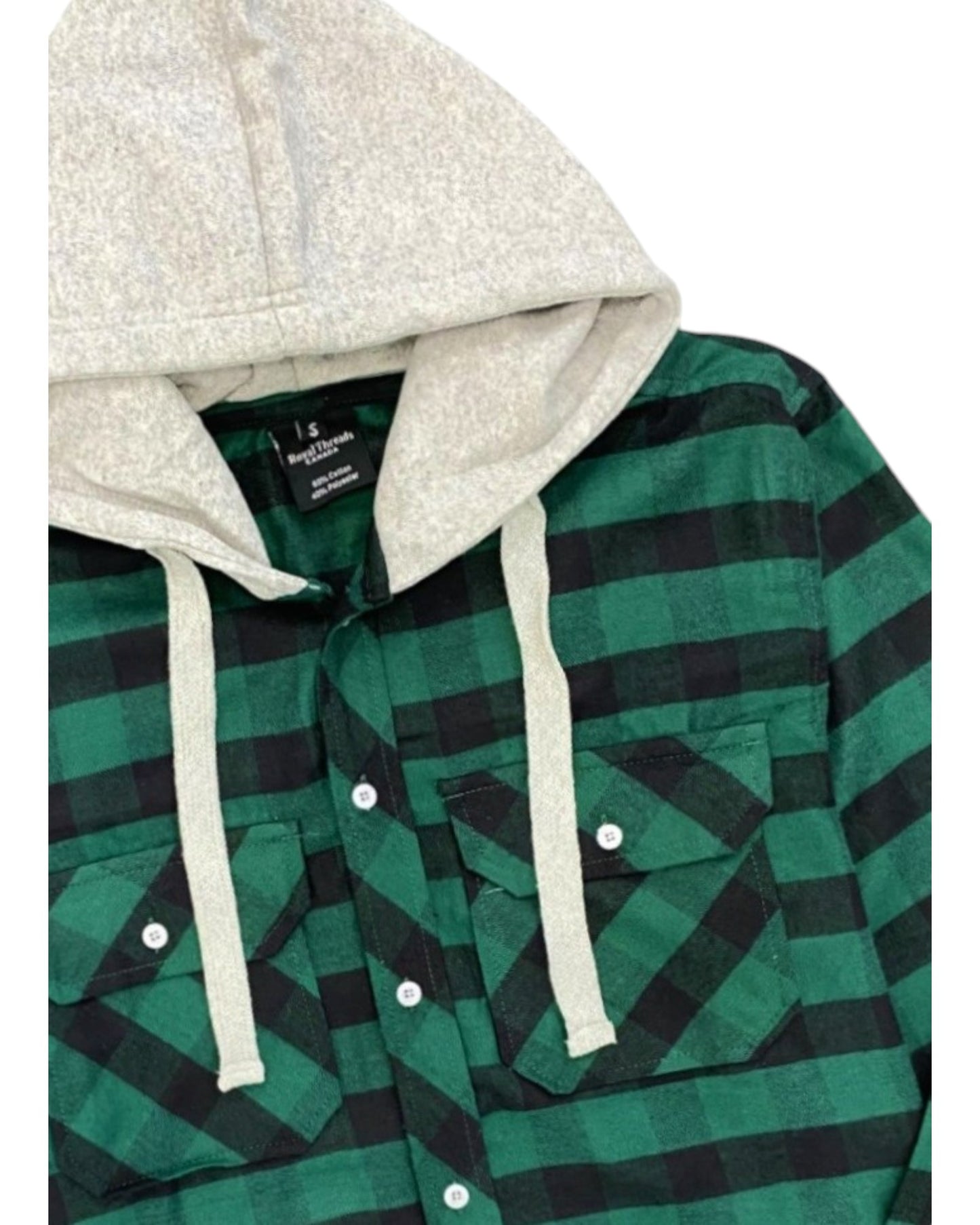 Men’s Soft flannel Shirt Long Sleeve with Hood