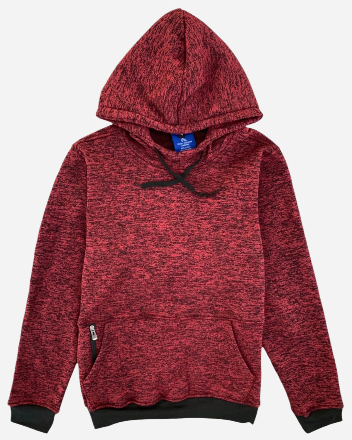 Cationic maroon men’s fleece pullover hoodie