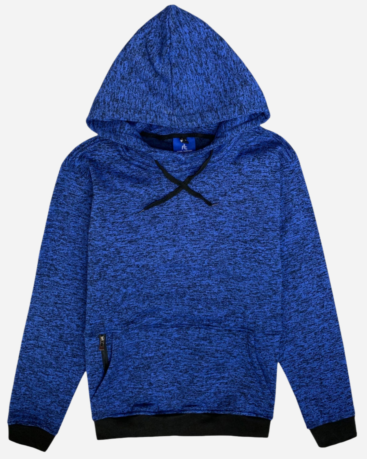 Cationic royal blue men’s fleece pullover hoodie