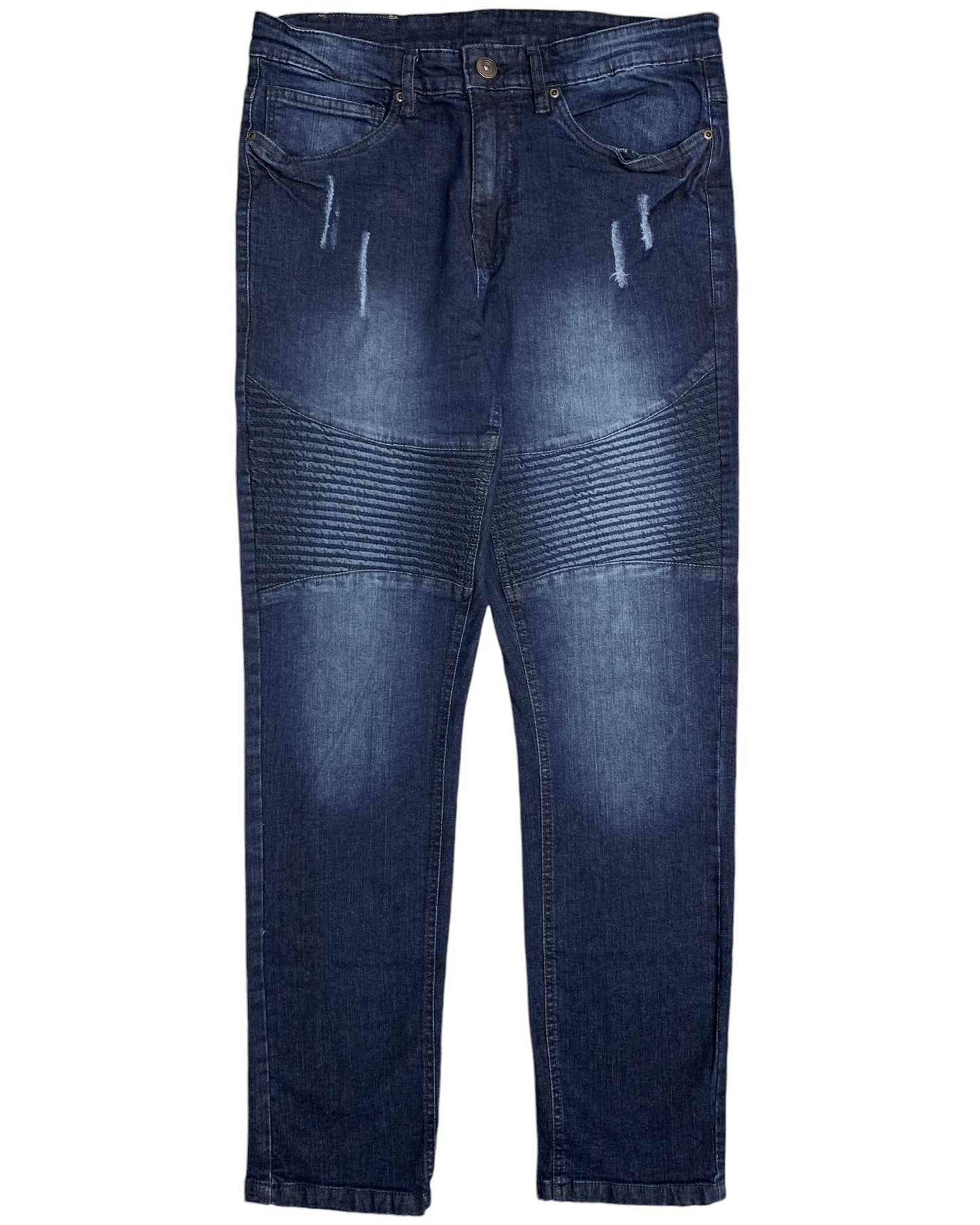 Men's Biker Denim Straight Fit Denim Jeans