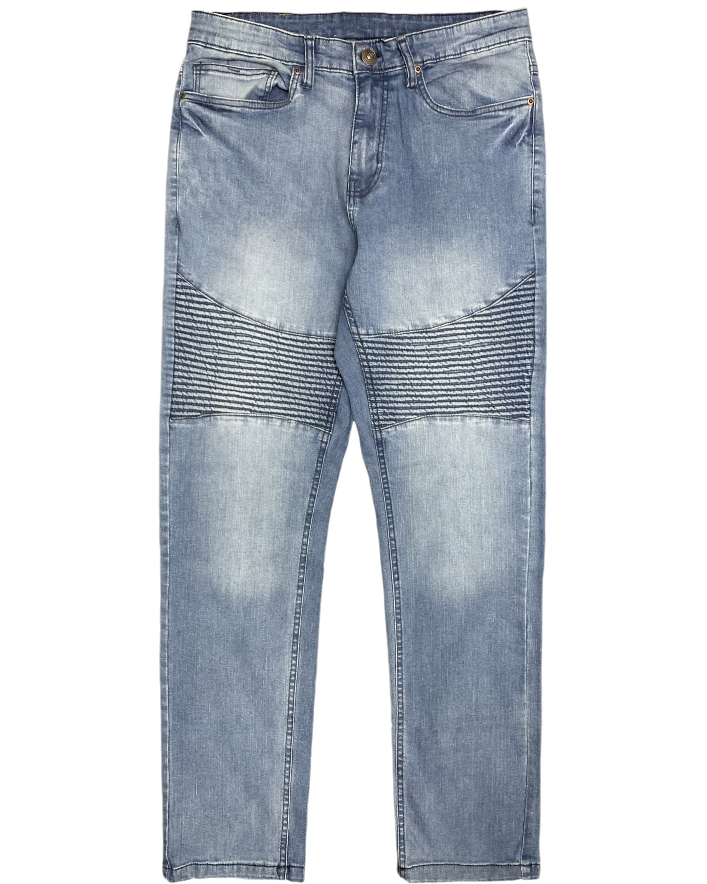 Men's Biker Denim Straight Fit Denim Jeans