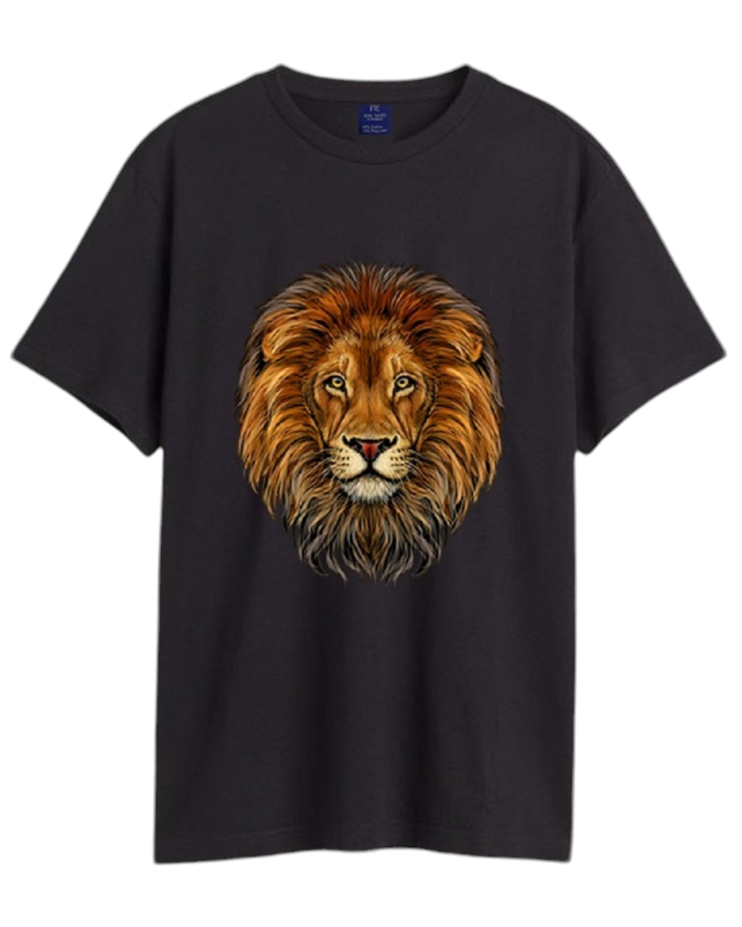 Lion Half Sleeve Crew Neck T-shirt for Men