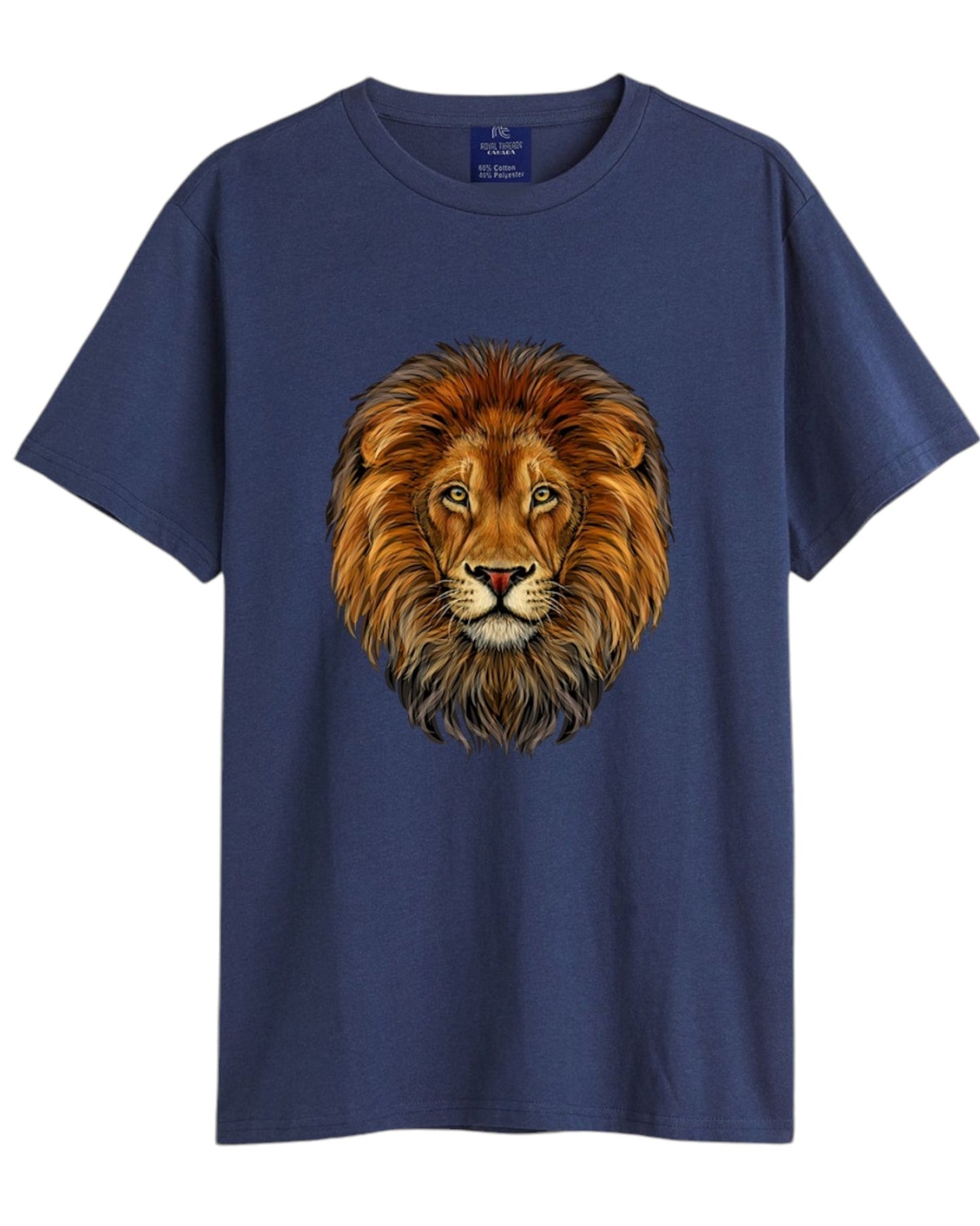 Lion Half Sleeve Crew Neck T-shirt for Men