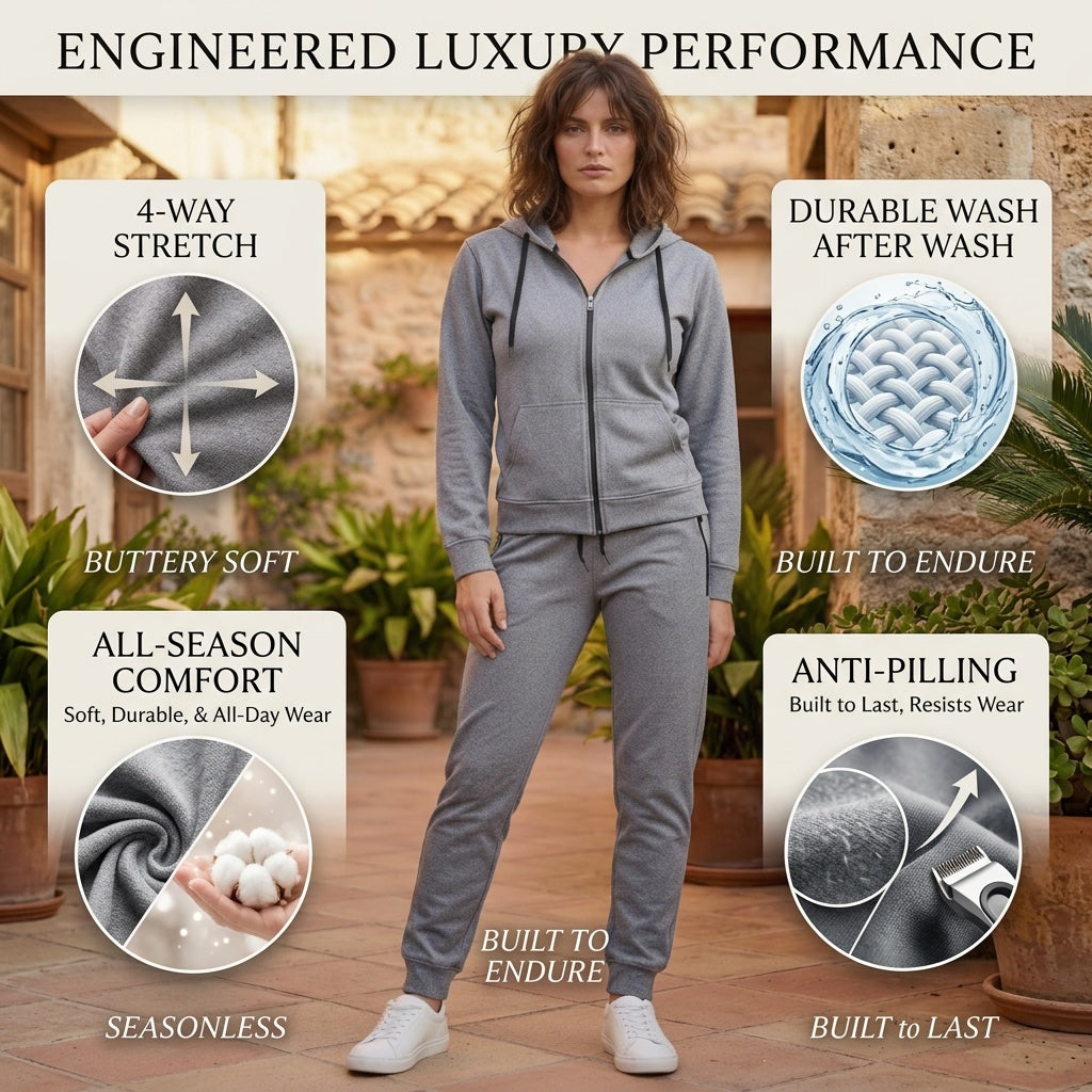 Women's Soft Stretch Comfy Fleece Suit – alternate view 8