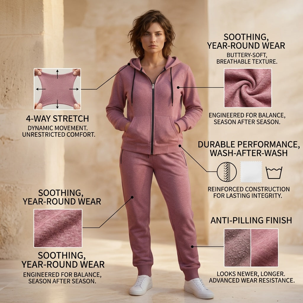 Women's Soft Stretch Comfy Fleece Suit – alternate view 4