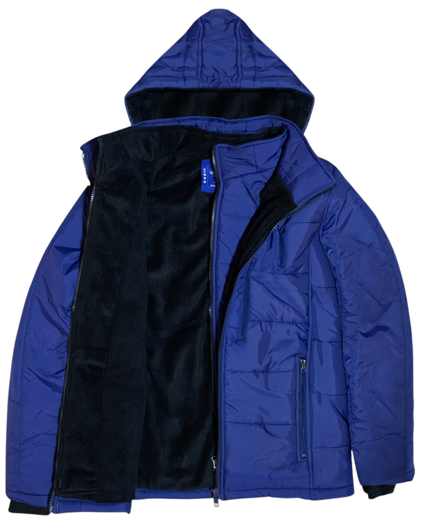 Men's Heavy Padded Full Fleece Insulated Negative Degree Winter Coat Jacket (Removable Storm Hood)