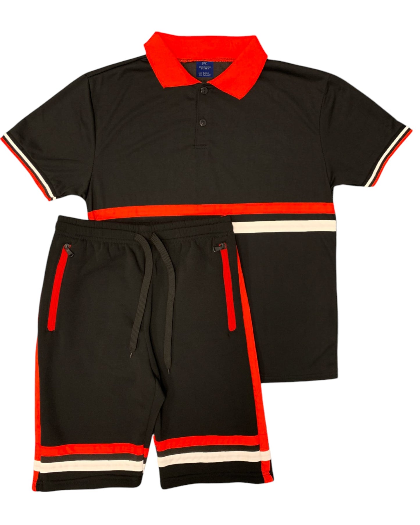 Men’s 2-Piece Short Set with 2 bottom down Shirt and Soft Fleece Summer Shorts Matching Outfit