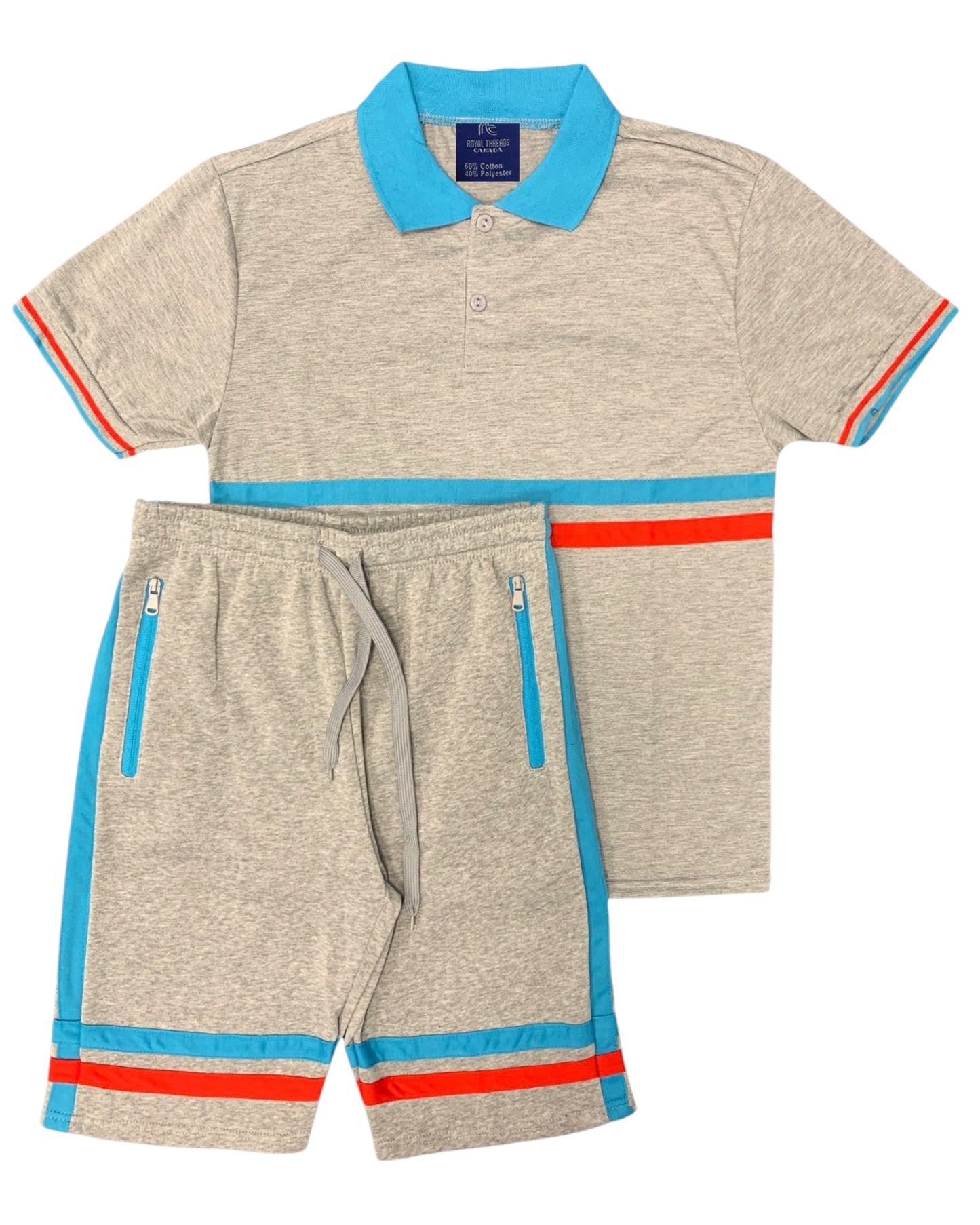 Men’s 2-Piece Short Set with 2 bottom down Shirt and Soft Fleece Summer Shorts Matching Outfit