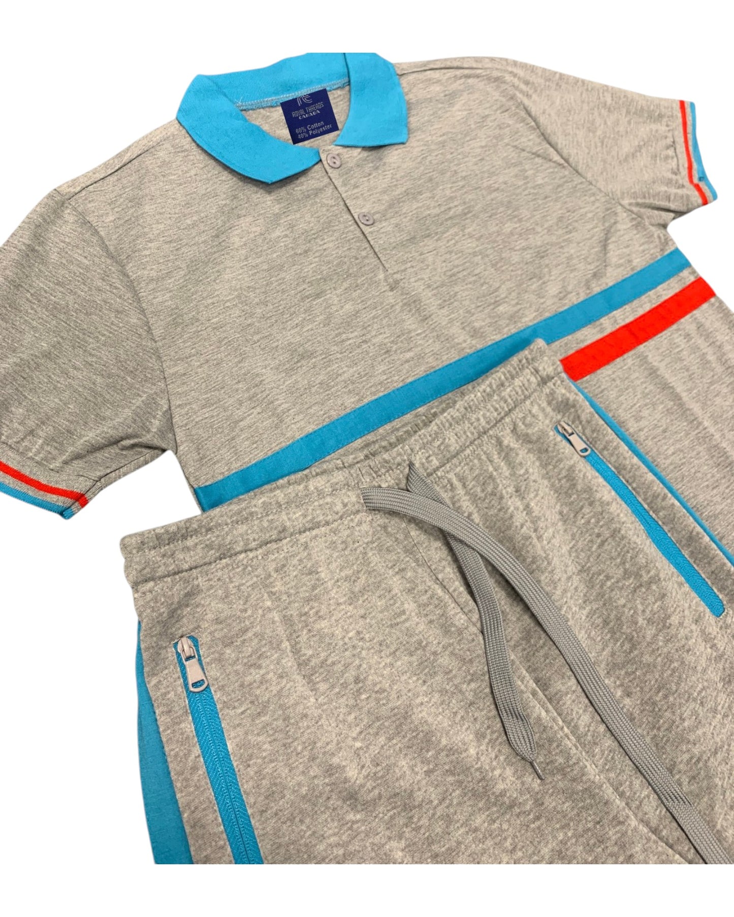 Men’s 2-Piece Short Set with 2 bottom down Shirt and Soft Fleece Summer Shorts Matching Outfit