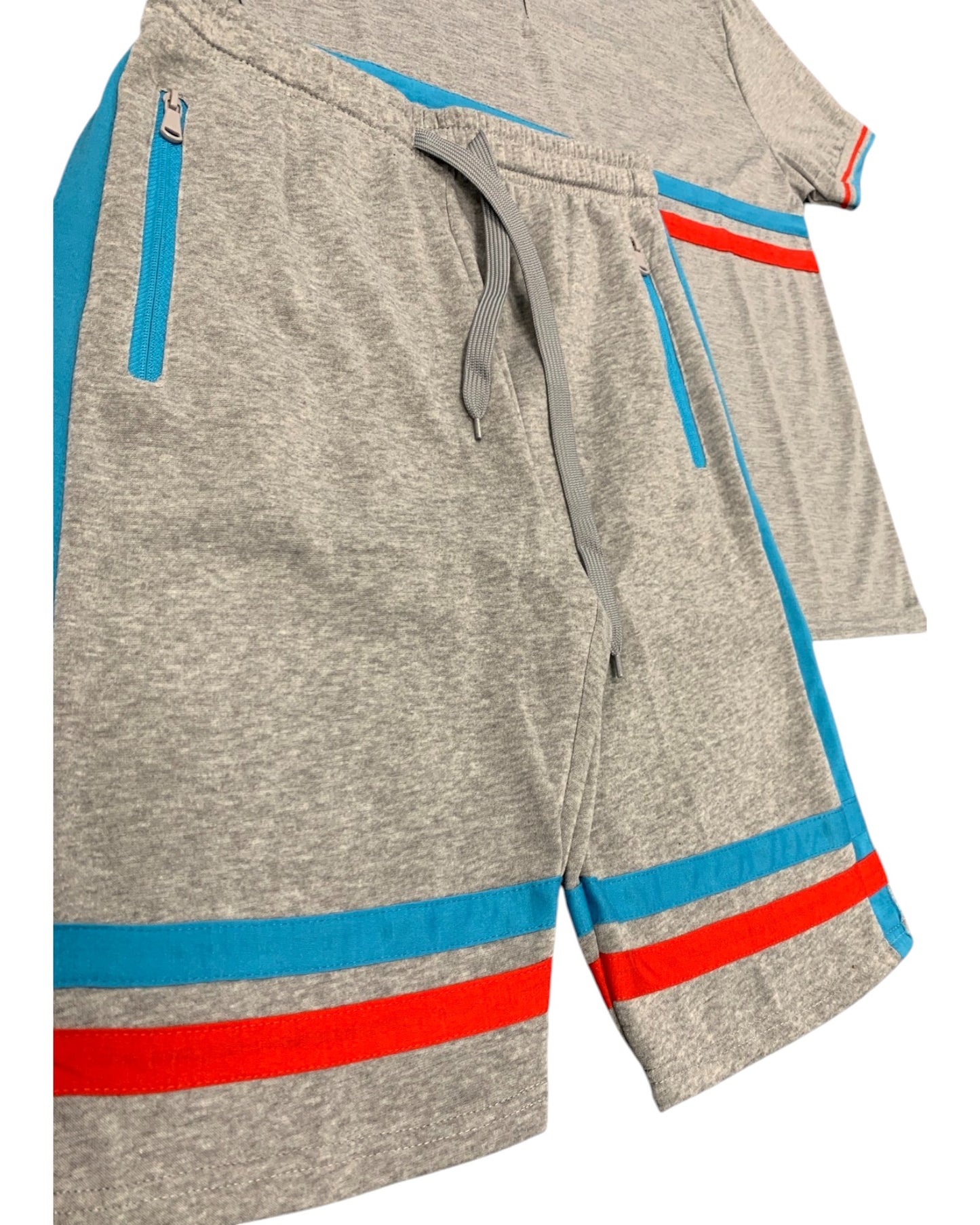 Men’s 2-Piece Short Set with 2 bottom down Shirt and Soft Fleece Summer Shorts Matching Outfit