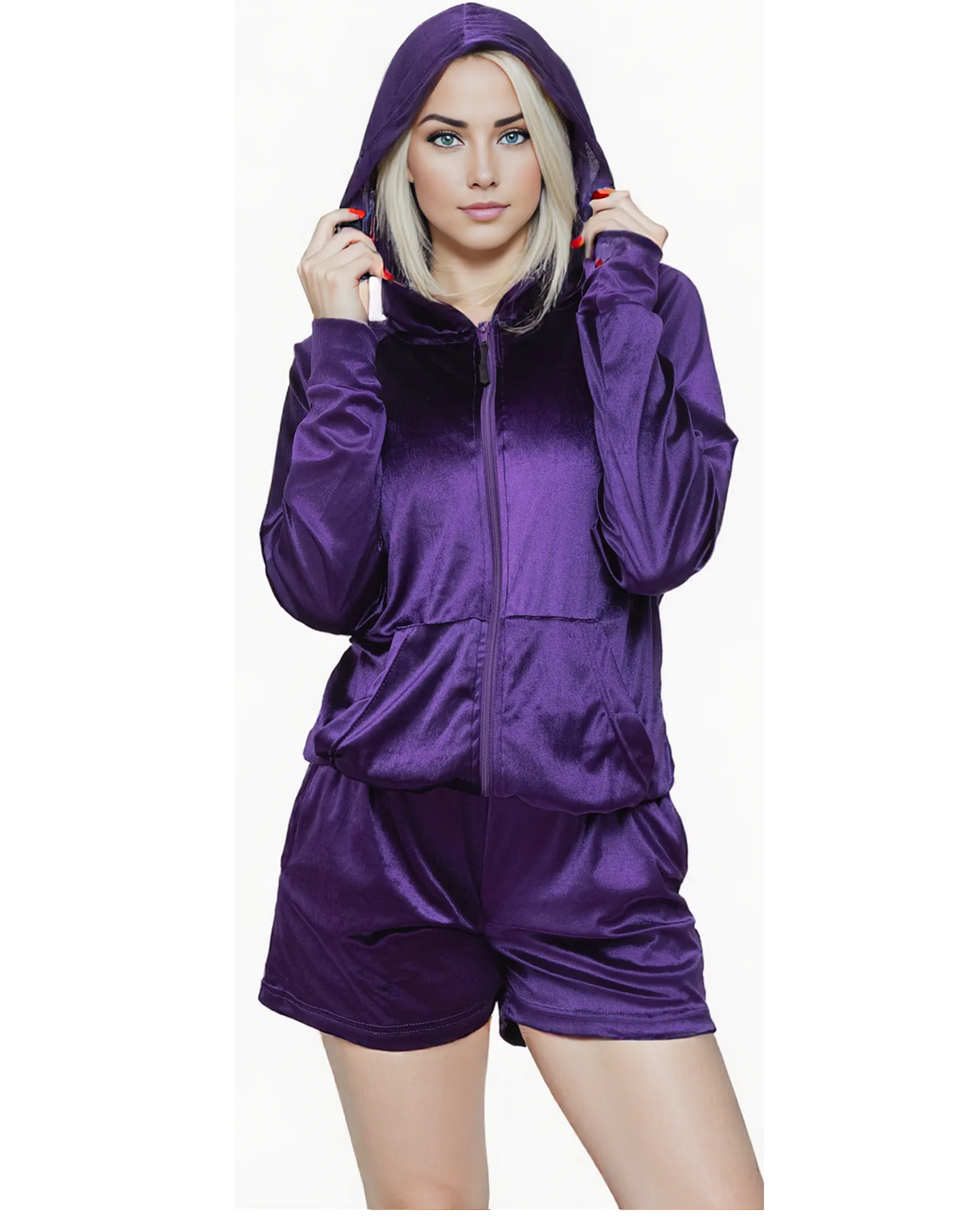 Women's Valvet Hoodie & Shorts Set