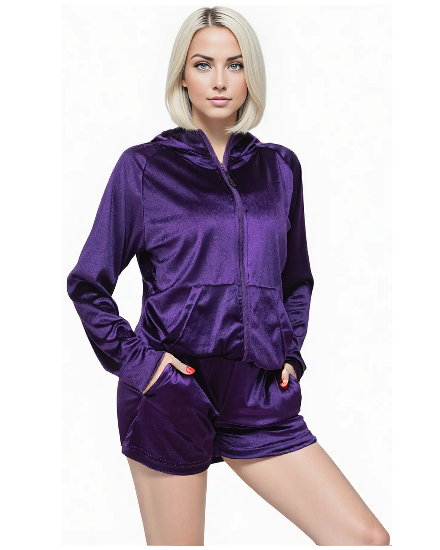 Women's Valvet Hoodie & Shorts Set