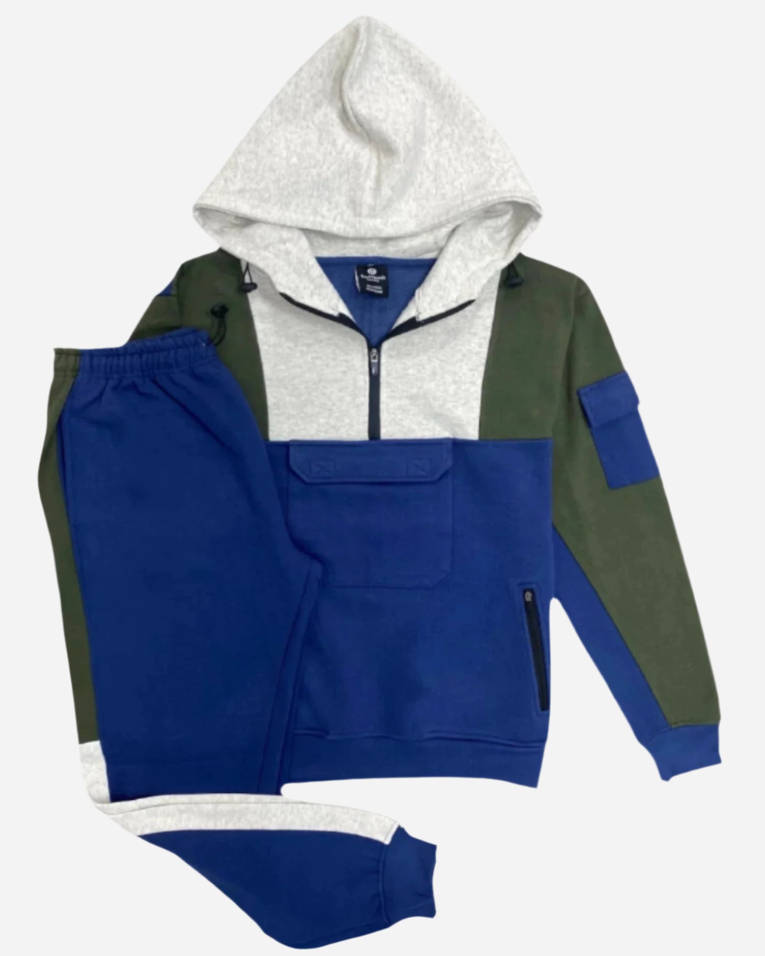 Men's 2-Piece Sweatsuit Quarter Zip Hoodie With Jogger sweatpants Heavy Fleece Outfit