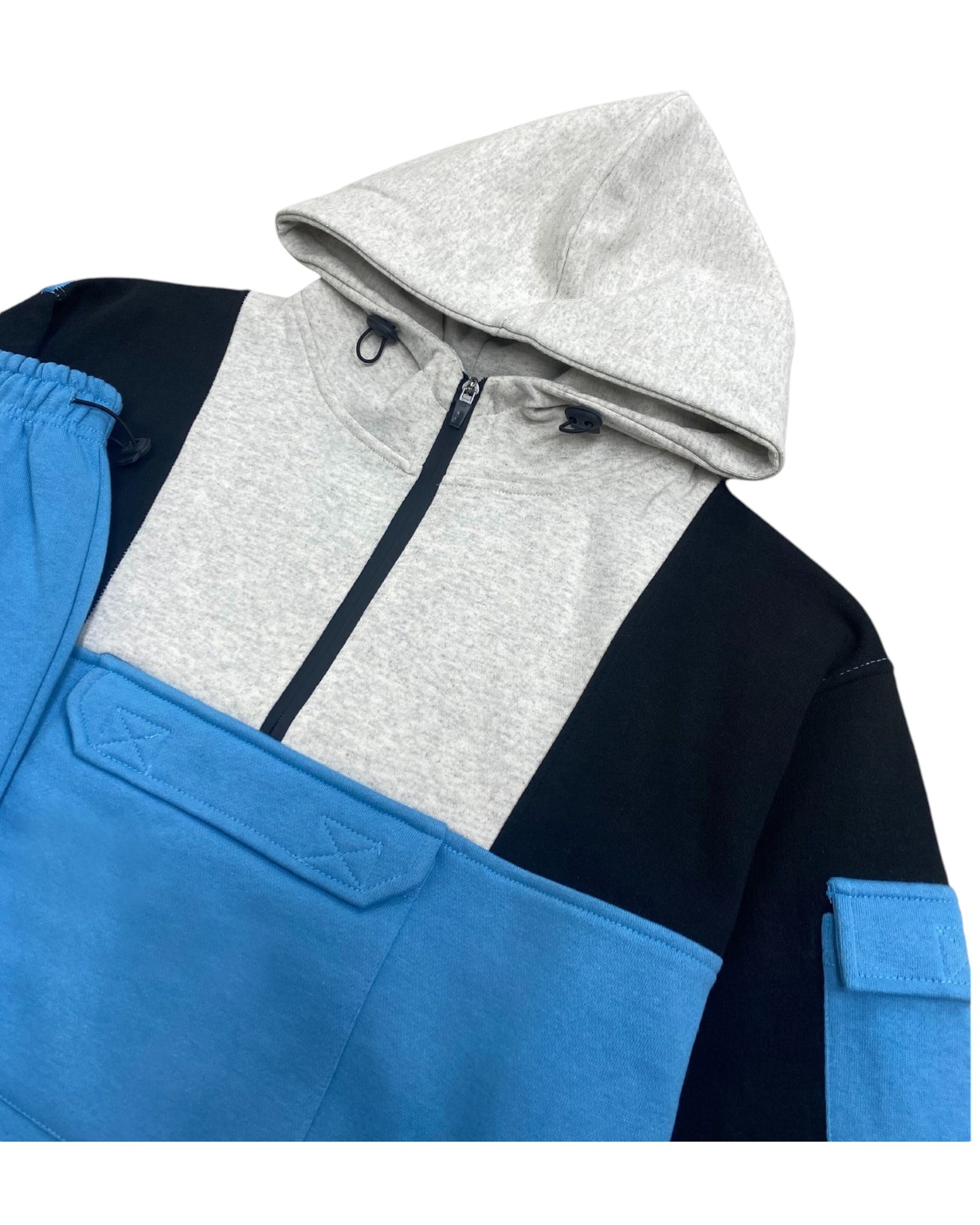 Men's 2-Piece Sweatsuit Quarter Zip Hoodie With Jogger sweatpants Heavy Fleece Outfit