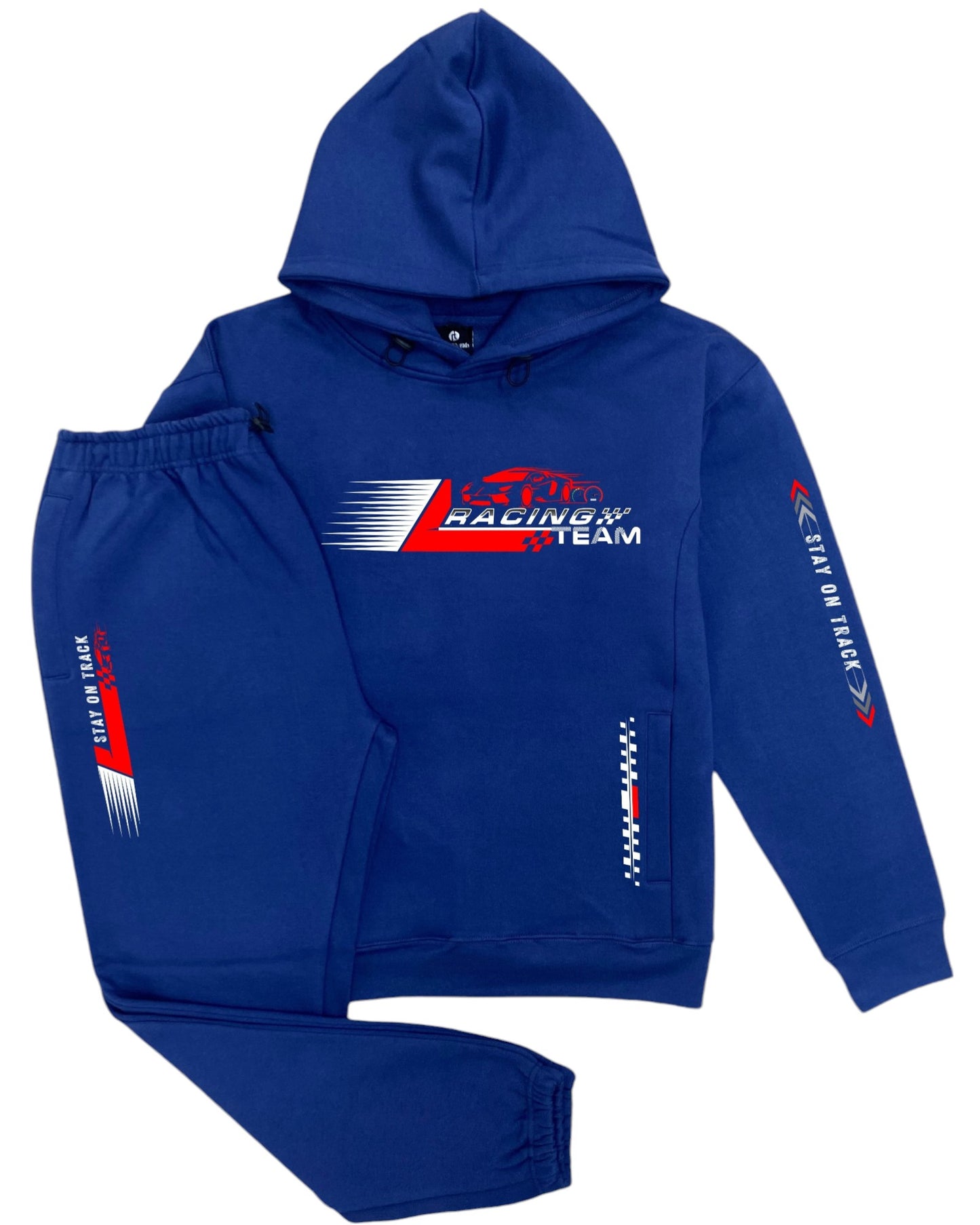 Men's 2-piece pullover hoodie & Fleece pants Outfit Racing Sports Theme