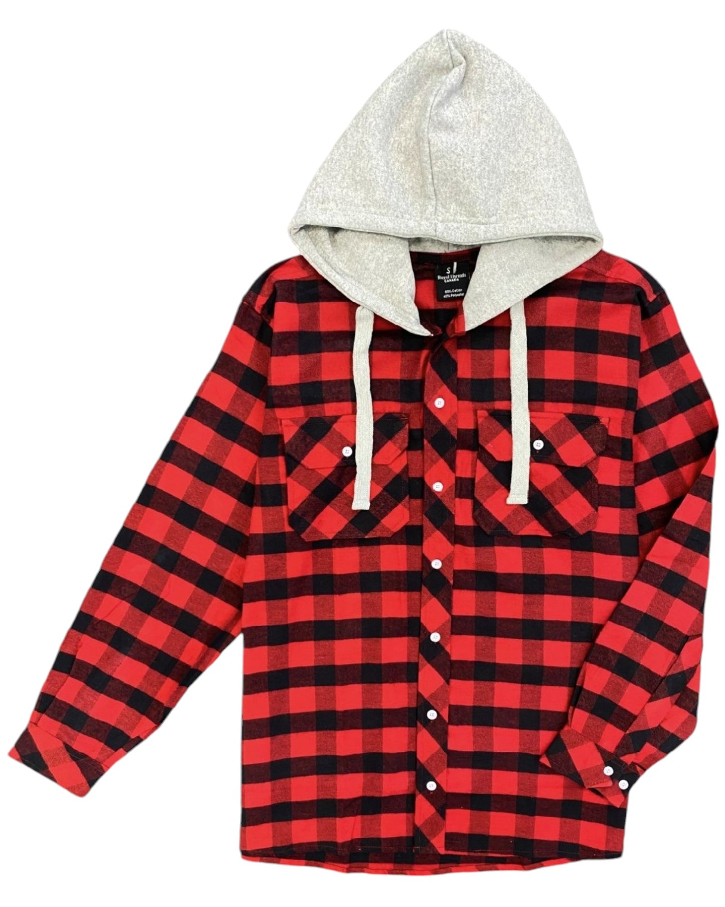 Men’s Soft flannel Shirt Long Sleeve with Hood