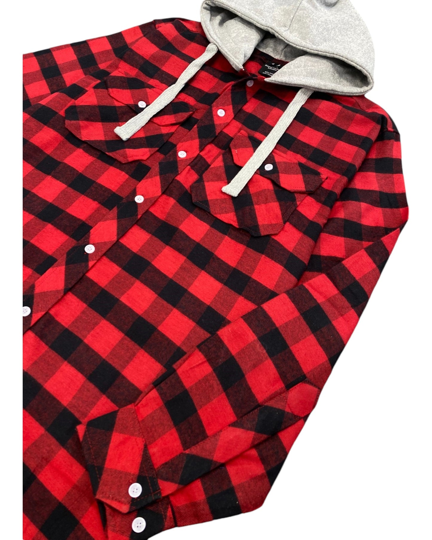 Men’s Soft flannel Shirt Long Sleeve with Hood