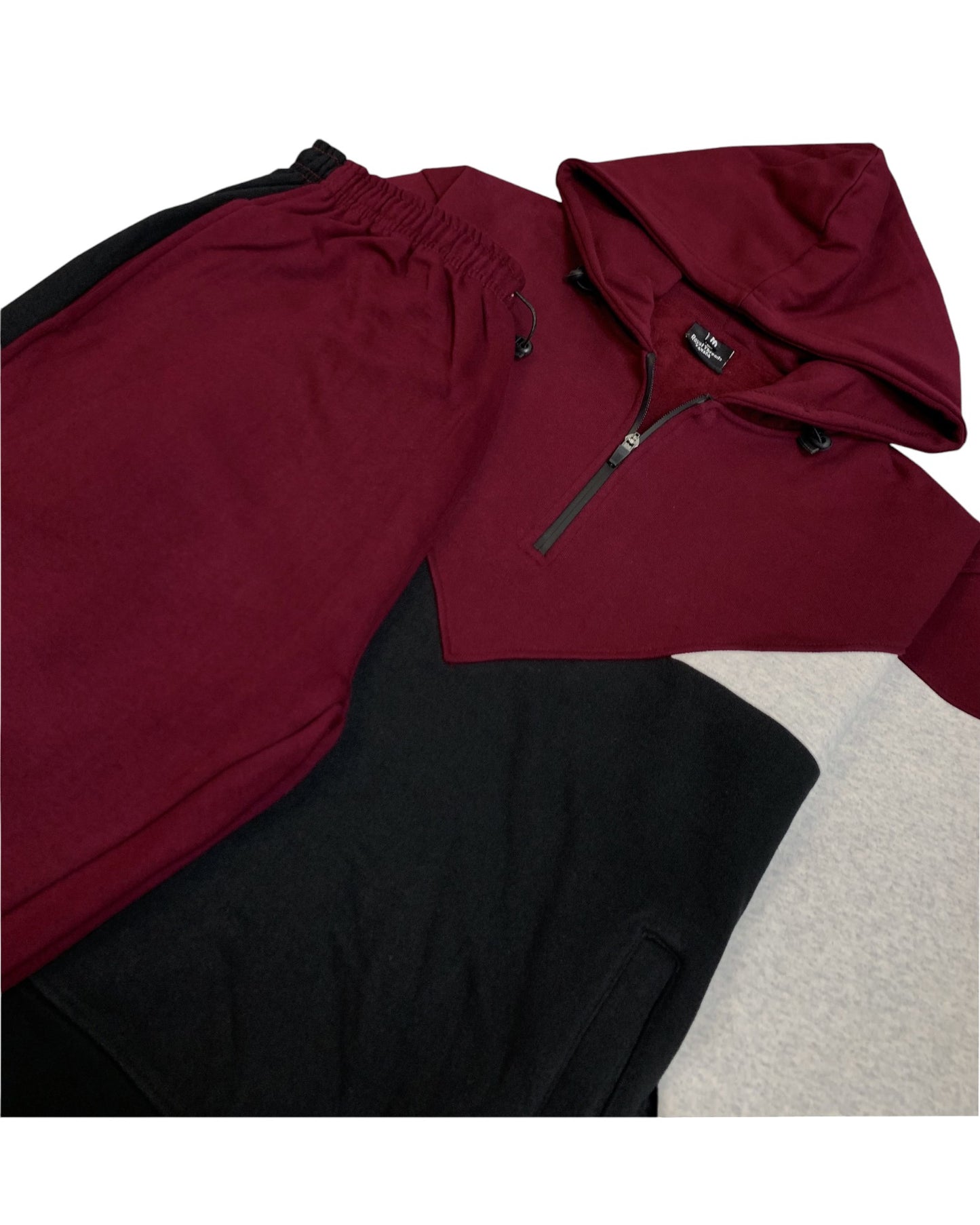 Men’s 2-Piece Quarter Zip Resilience Fleece Hoodie Sweatsuit