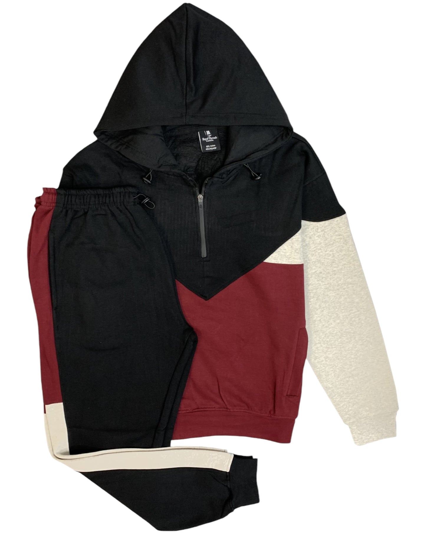 Men’s 2-Piece Quarter Zip Resilience Fleece Hoodie Sweatsuit