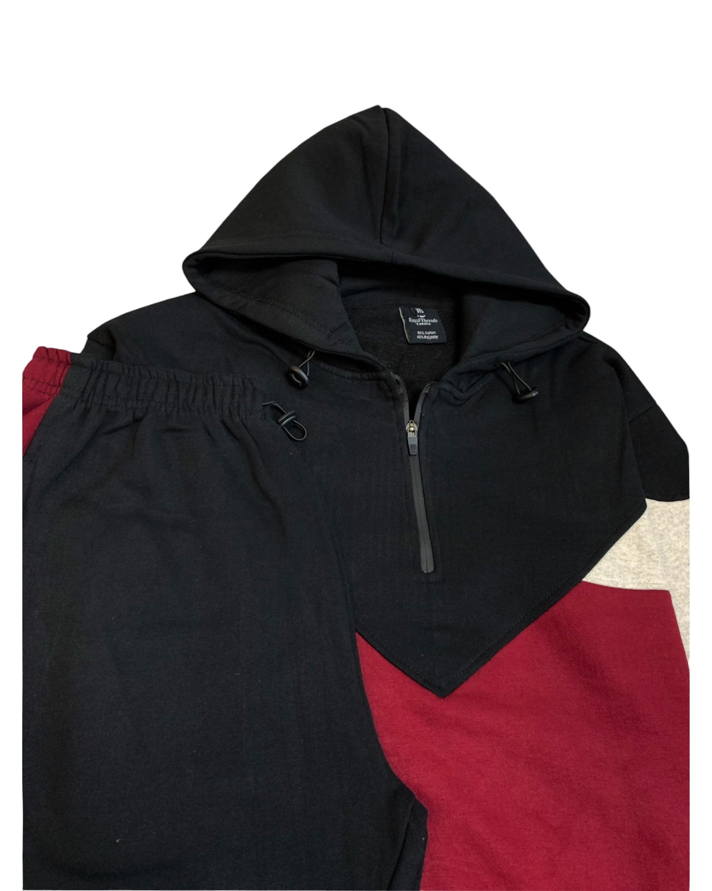 Men’s 2-Piece Quarter Zip Resilience Fleece Hoodie Sweatsuit