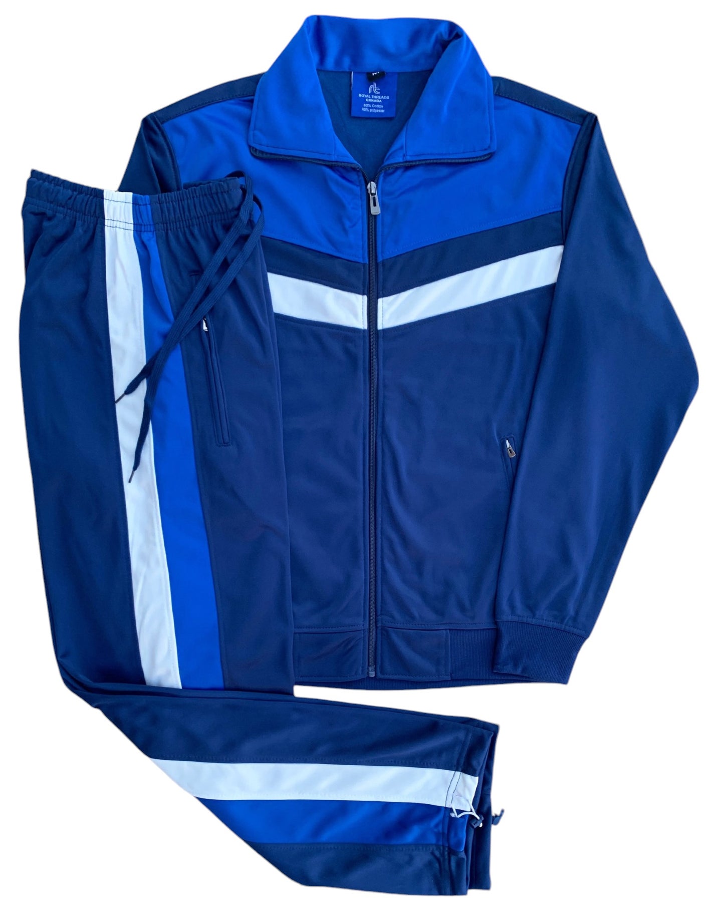 Men's Tracksuit Warm-Up 2-piece Retro Style Track Jacket & Pants Matching Set