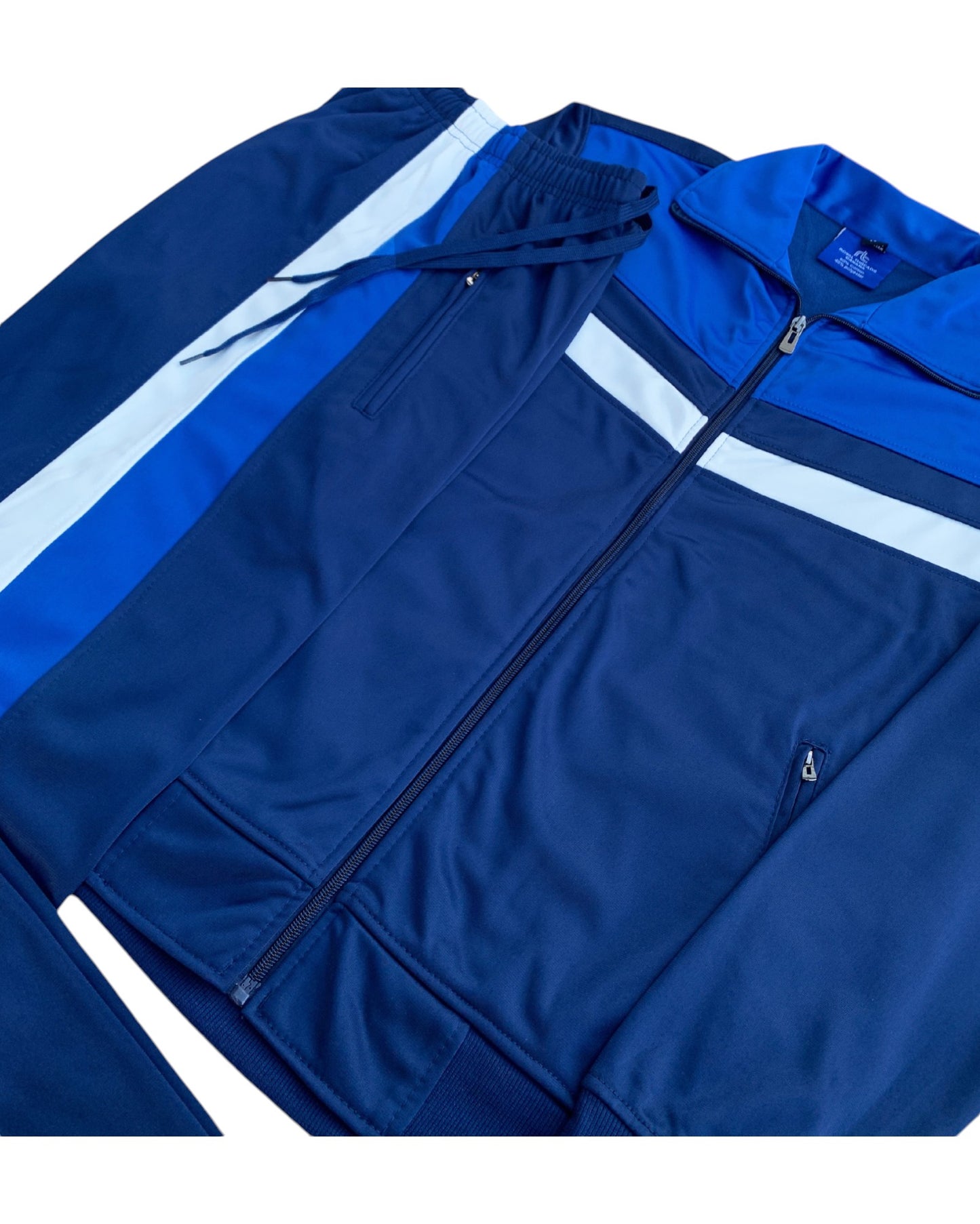 Men's Tracksuit Warm-Up 2-piece Retro Style Track Jacket & Pants Matching Set