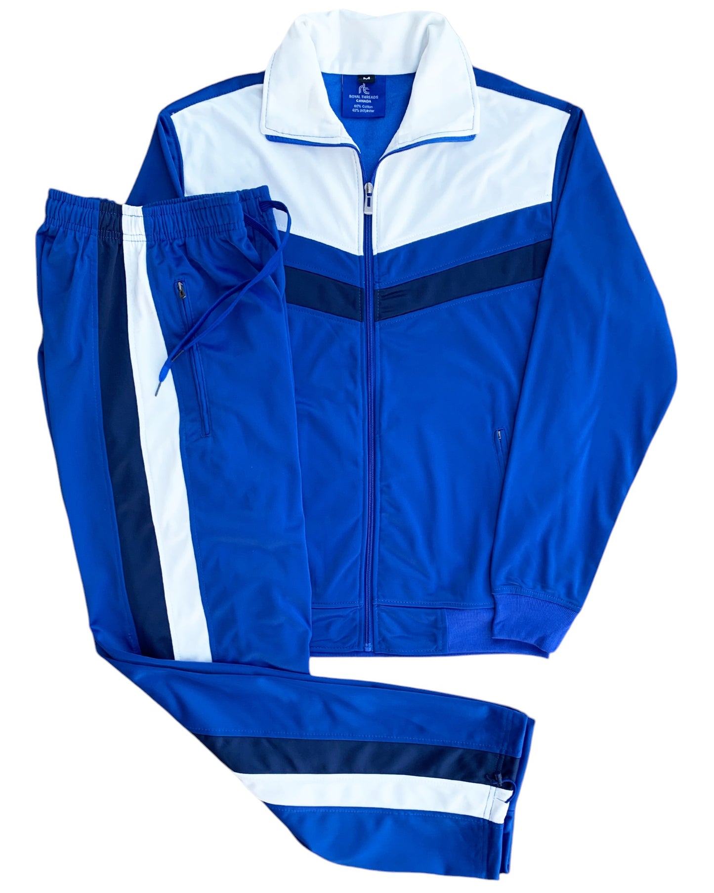 Men's Tracksuit Warm-Up 2-piece Retro Style Track Jacket & Pants Matching Set