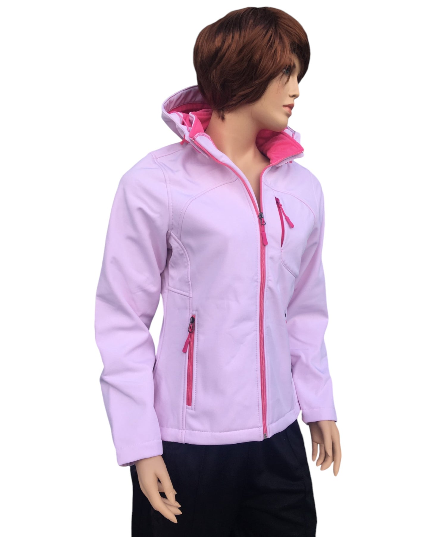 Women’s Softshell Water resistant Jacket with internal fleece lining and removable hood