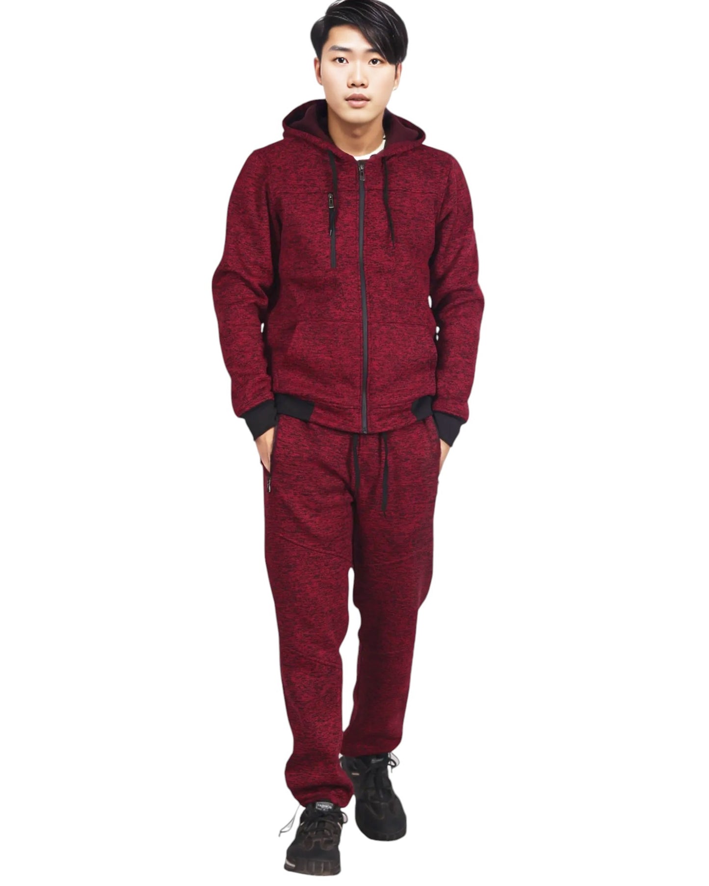 Men's Sweatsuit Soft Fleece Sweat Jacket with Sweatpants