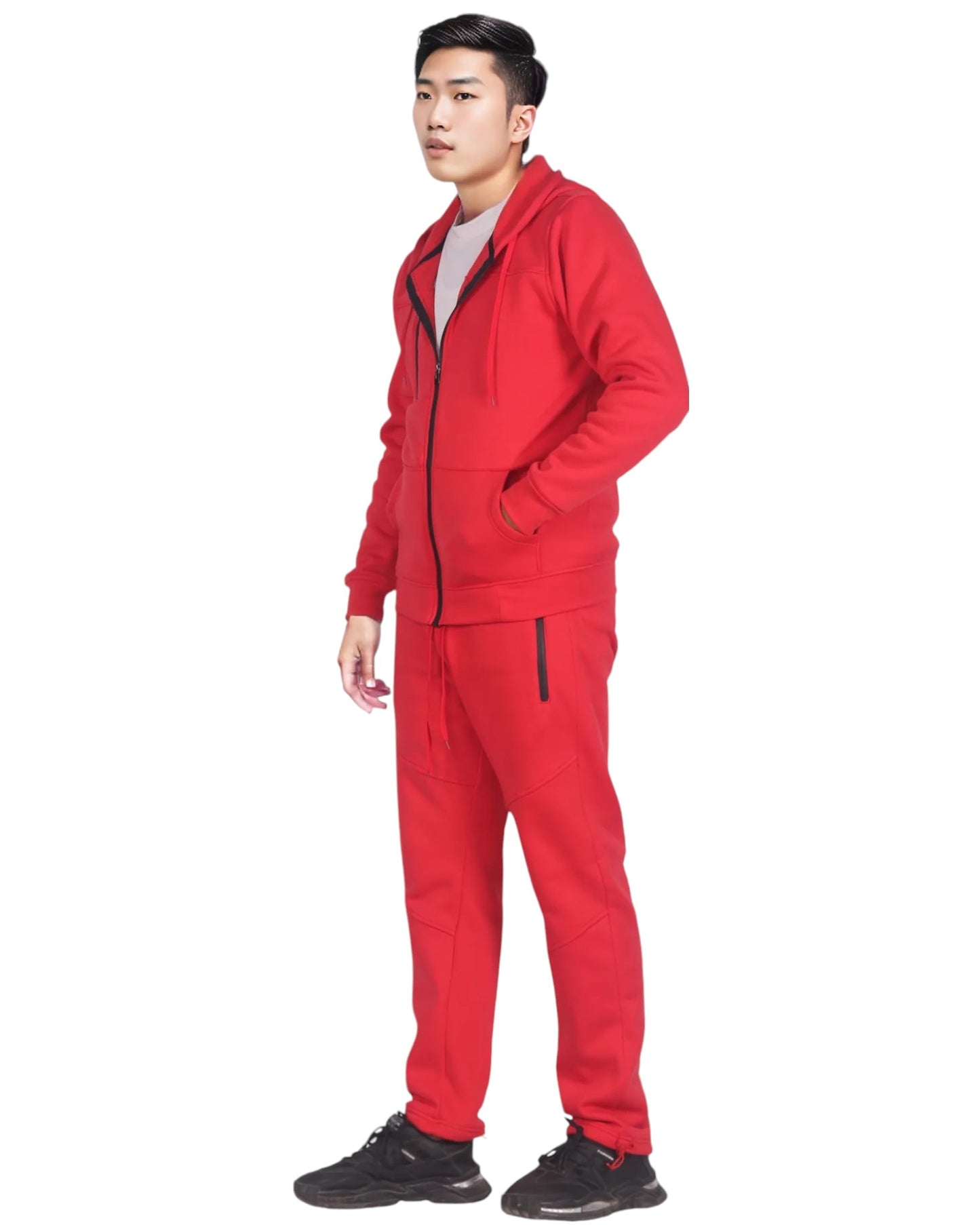 Men's Sweatsuit Soft Fleece Sweat Jacket with Sweatpants